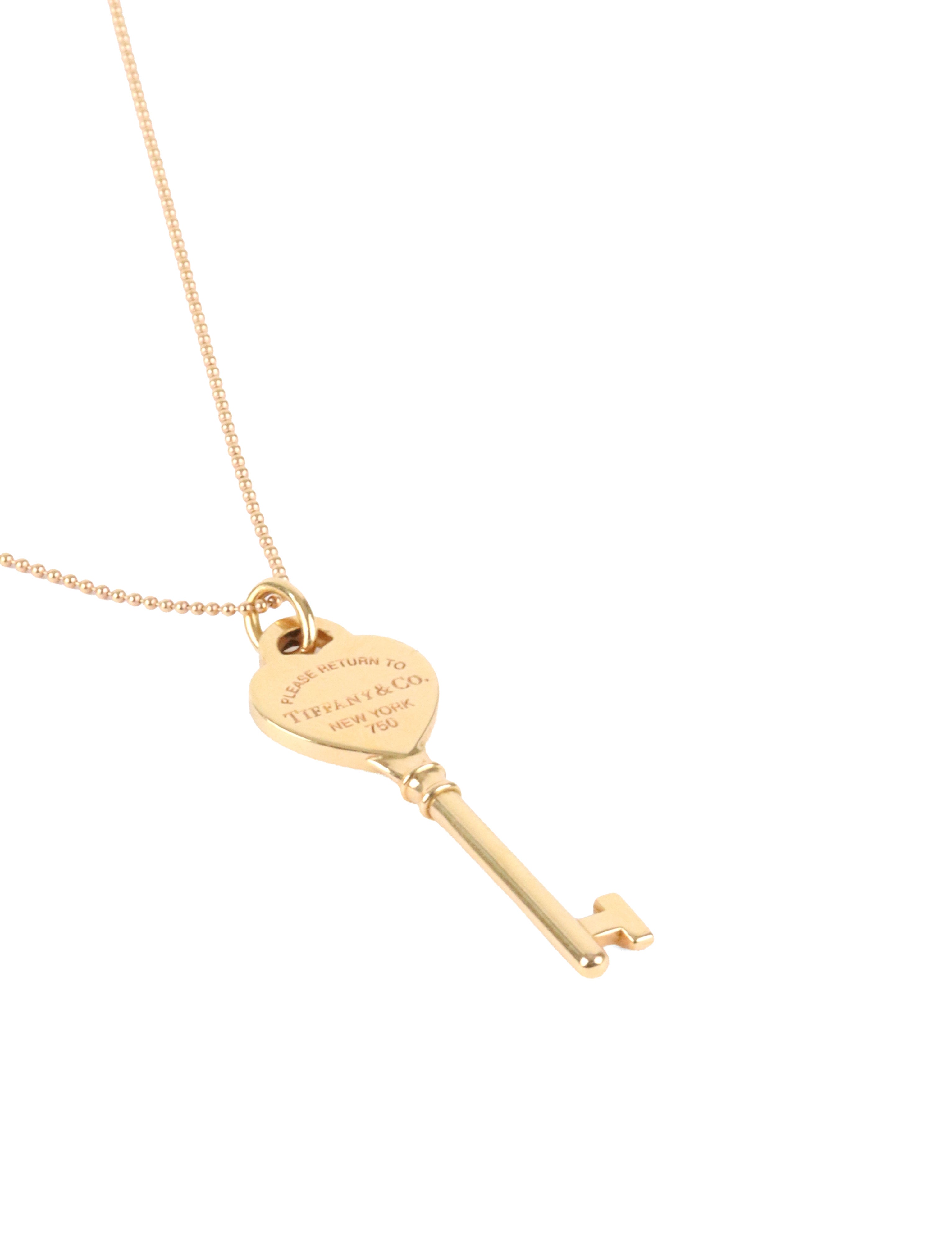 Tiffany  Co Rose Gold Return to Tiffany Key Necklace