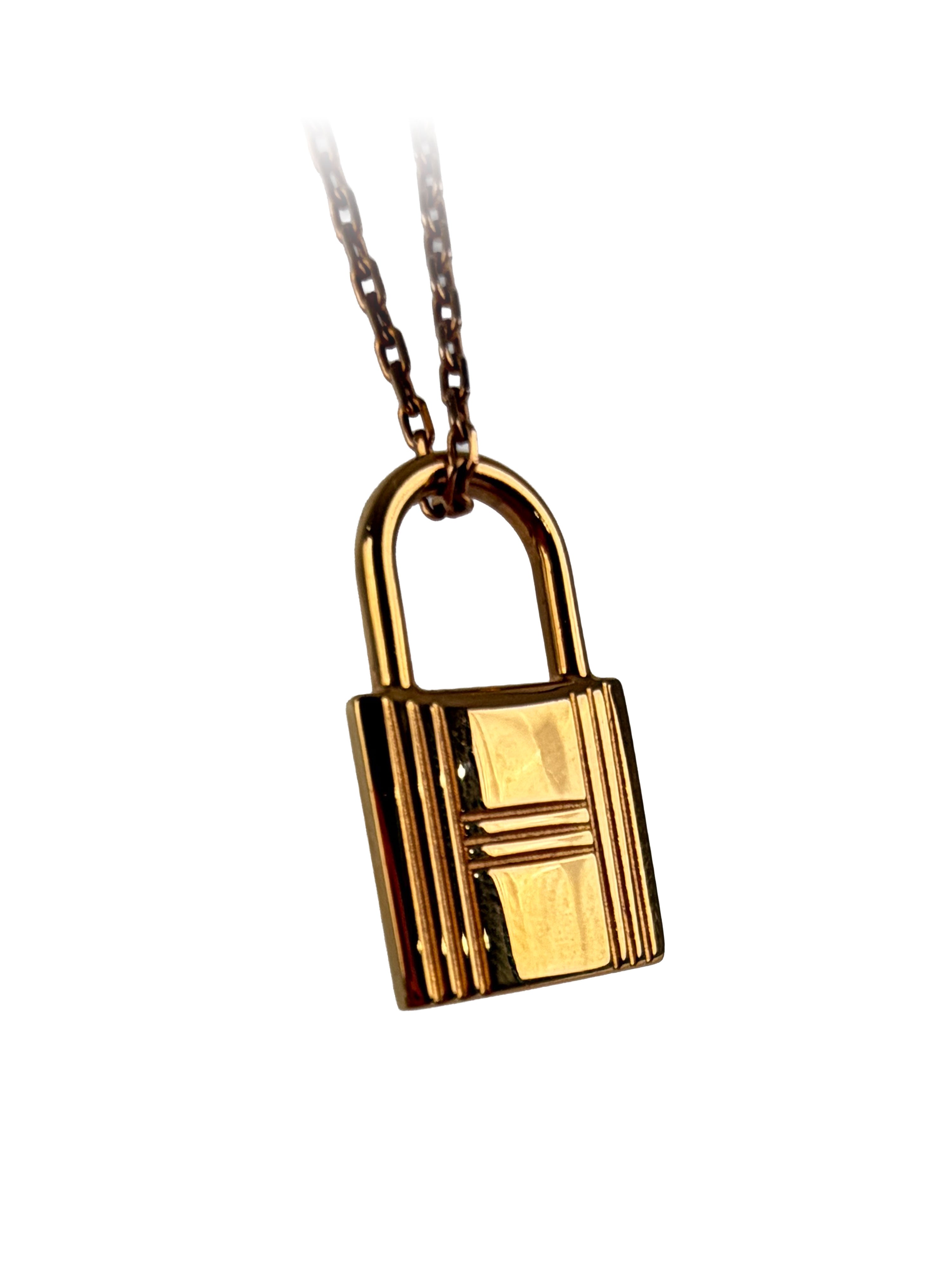 Hermes Black  Gold OKelly Pendant.