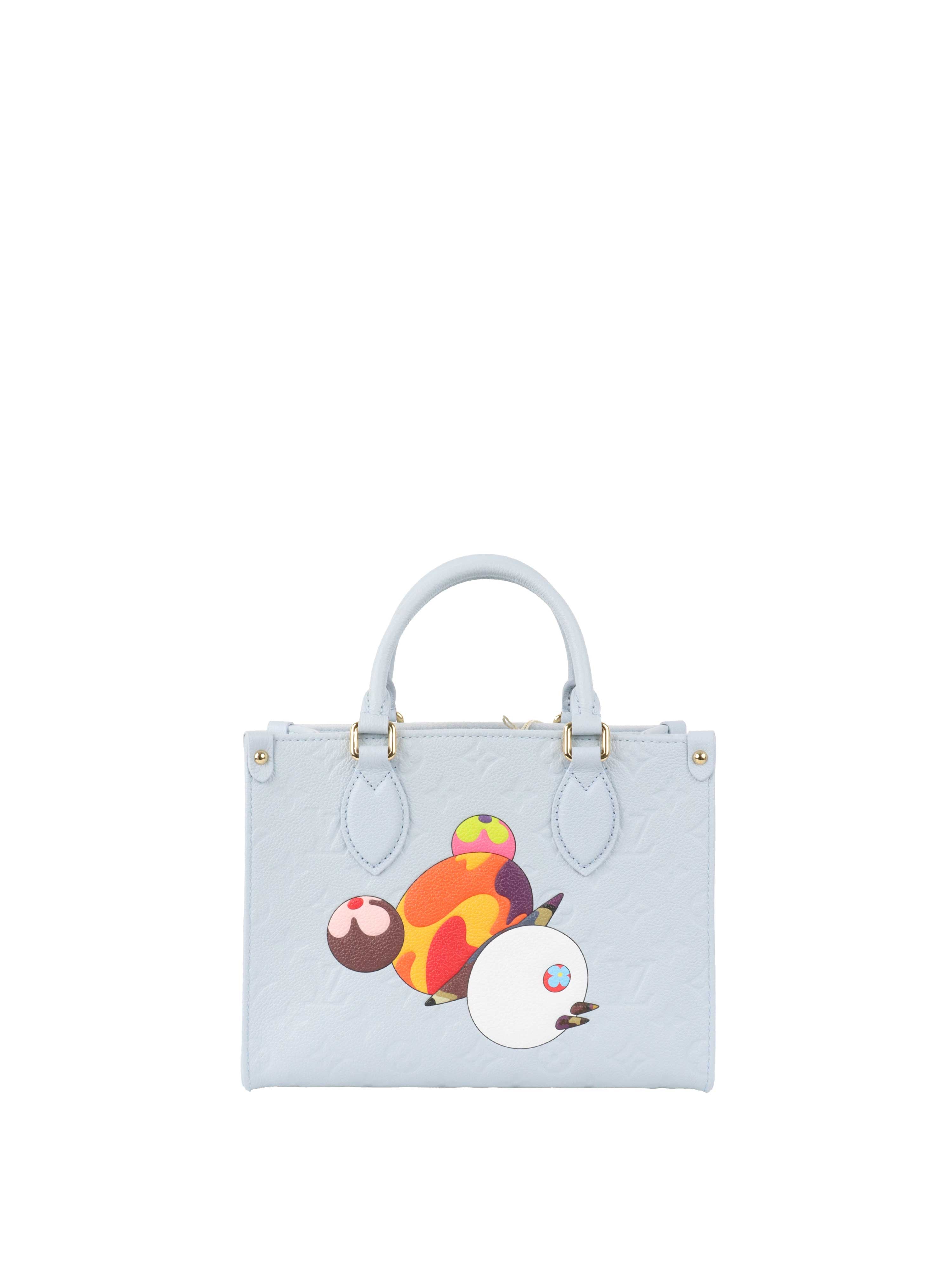 Louis Vuitton x Takashi Murakami OnTheGo PM Washed Blue Monogram Empreinte Leather.