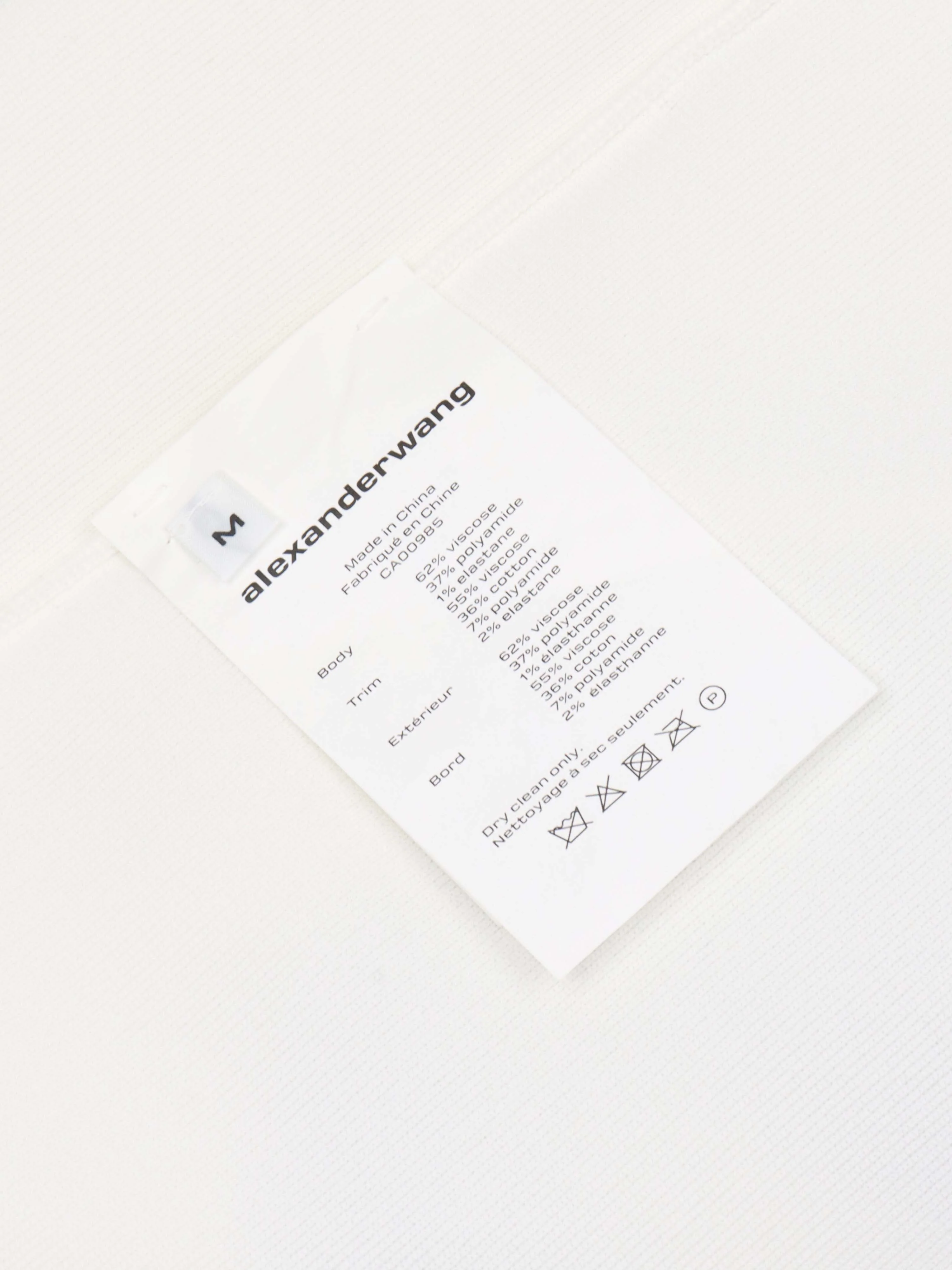 Alexander Wang Logo Trim White Mini Dress.