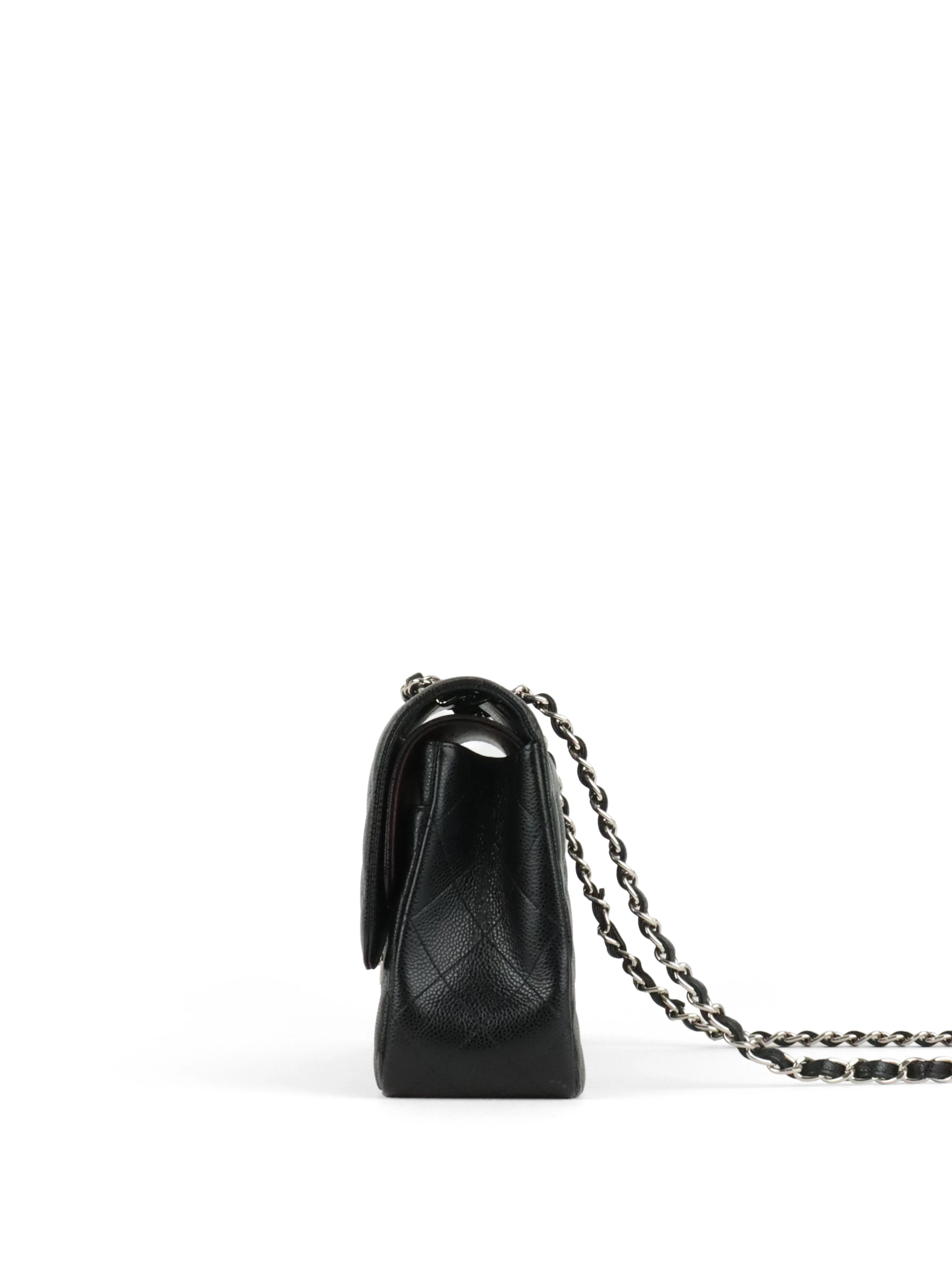 Chanel Black Caviar Jumbo Classic Flap SHW