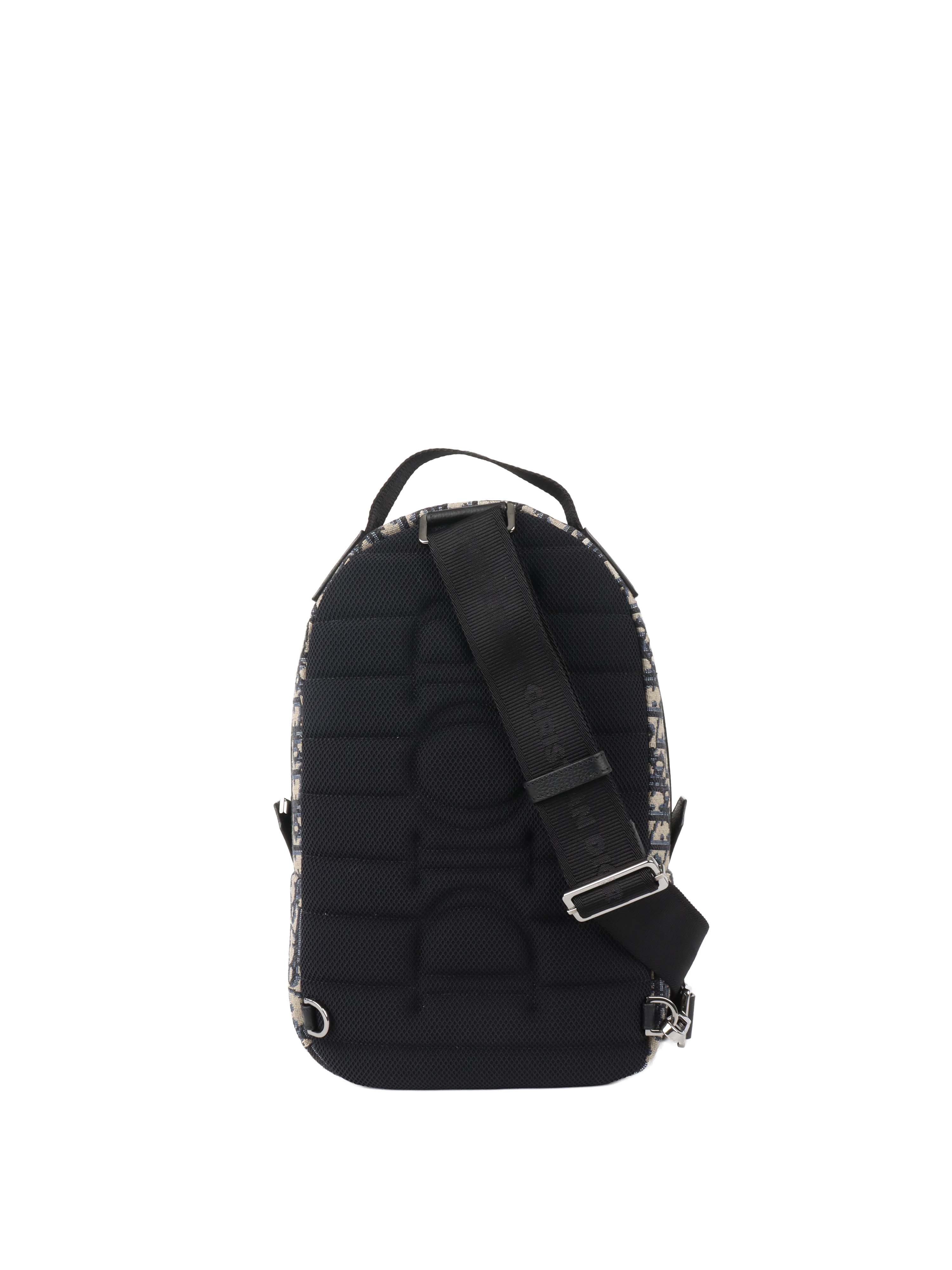 Dior Blue Oblique Canvas Crossbody Sling Bag.