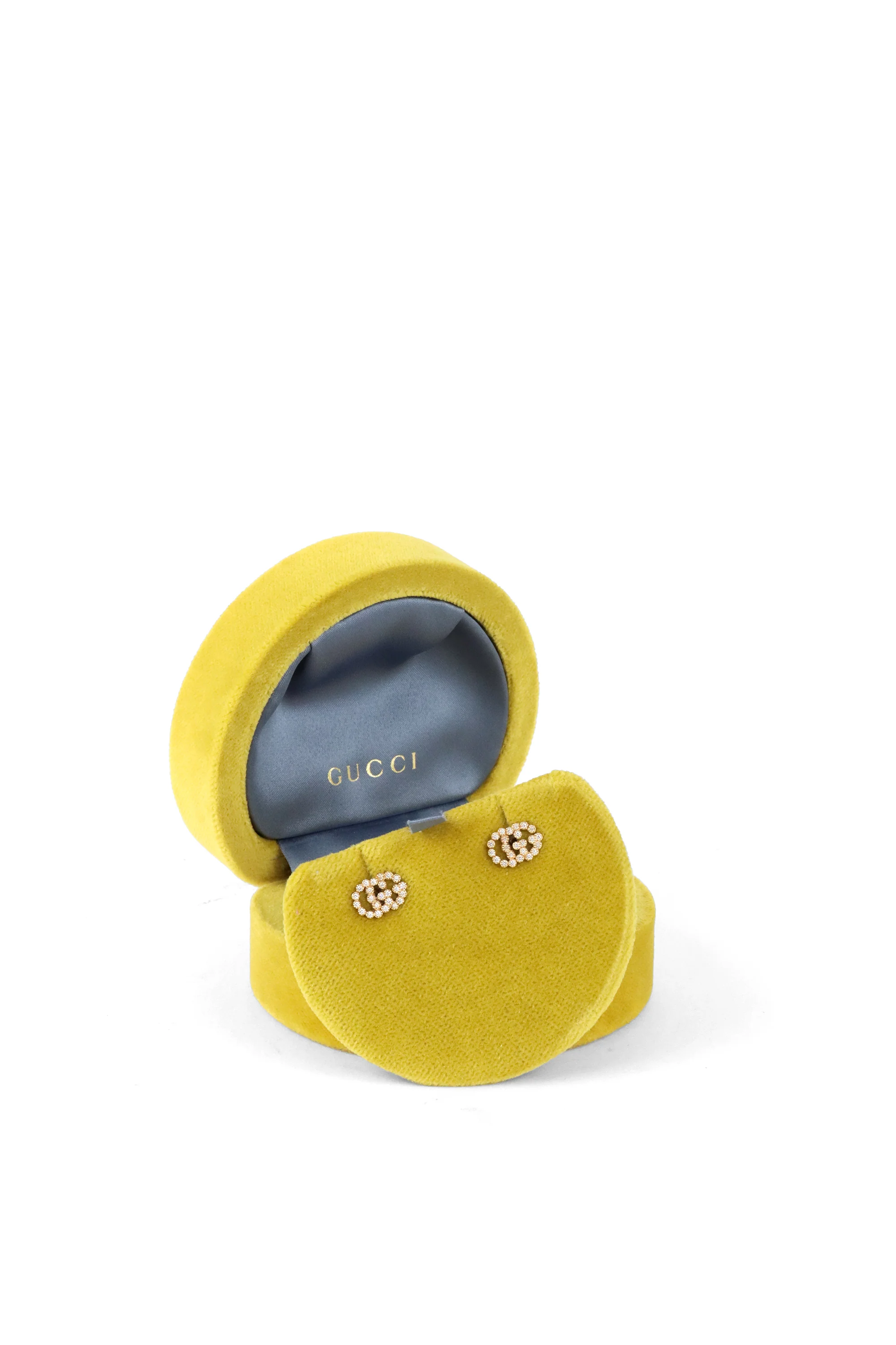 Gucci Yellow Gold and Diamonds Interlocking GG Studs Earring