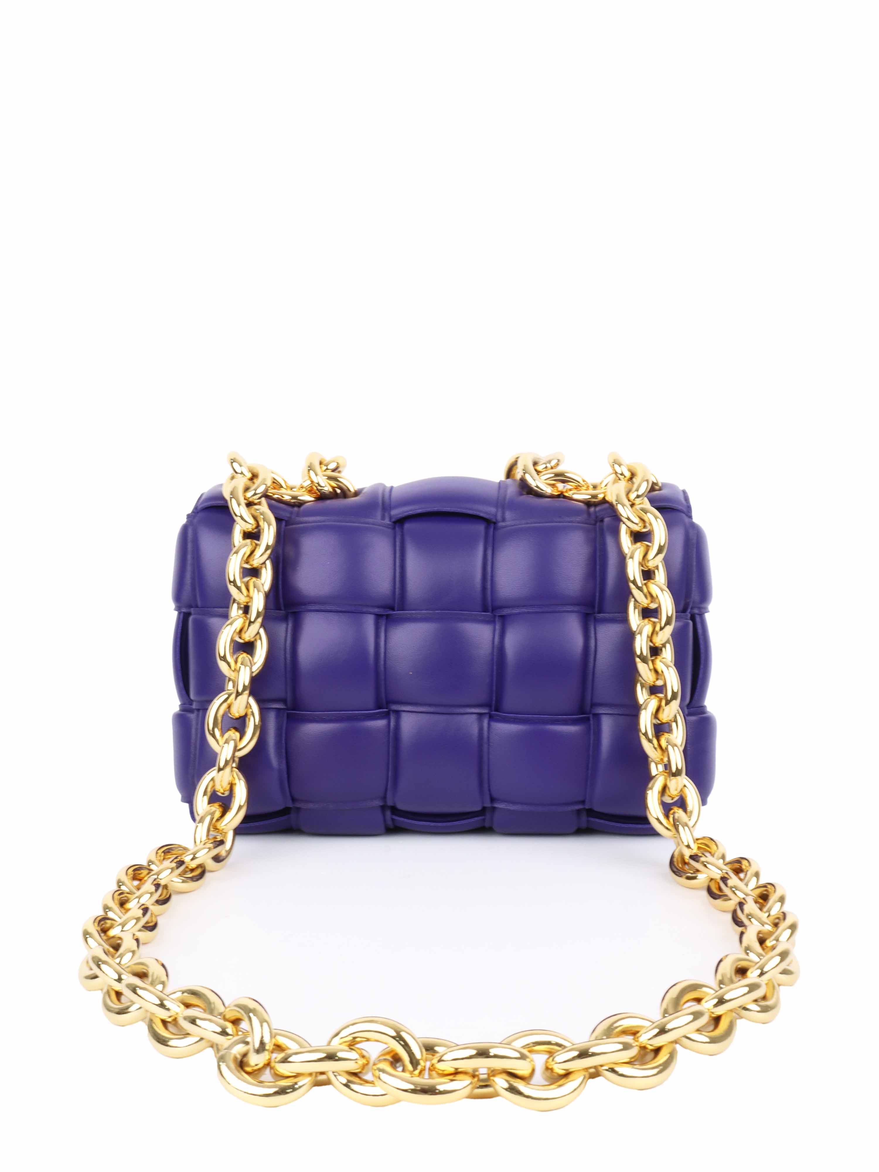 Bottega Veneta Purple Padded Chain Casette Bag.