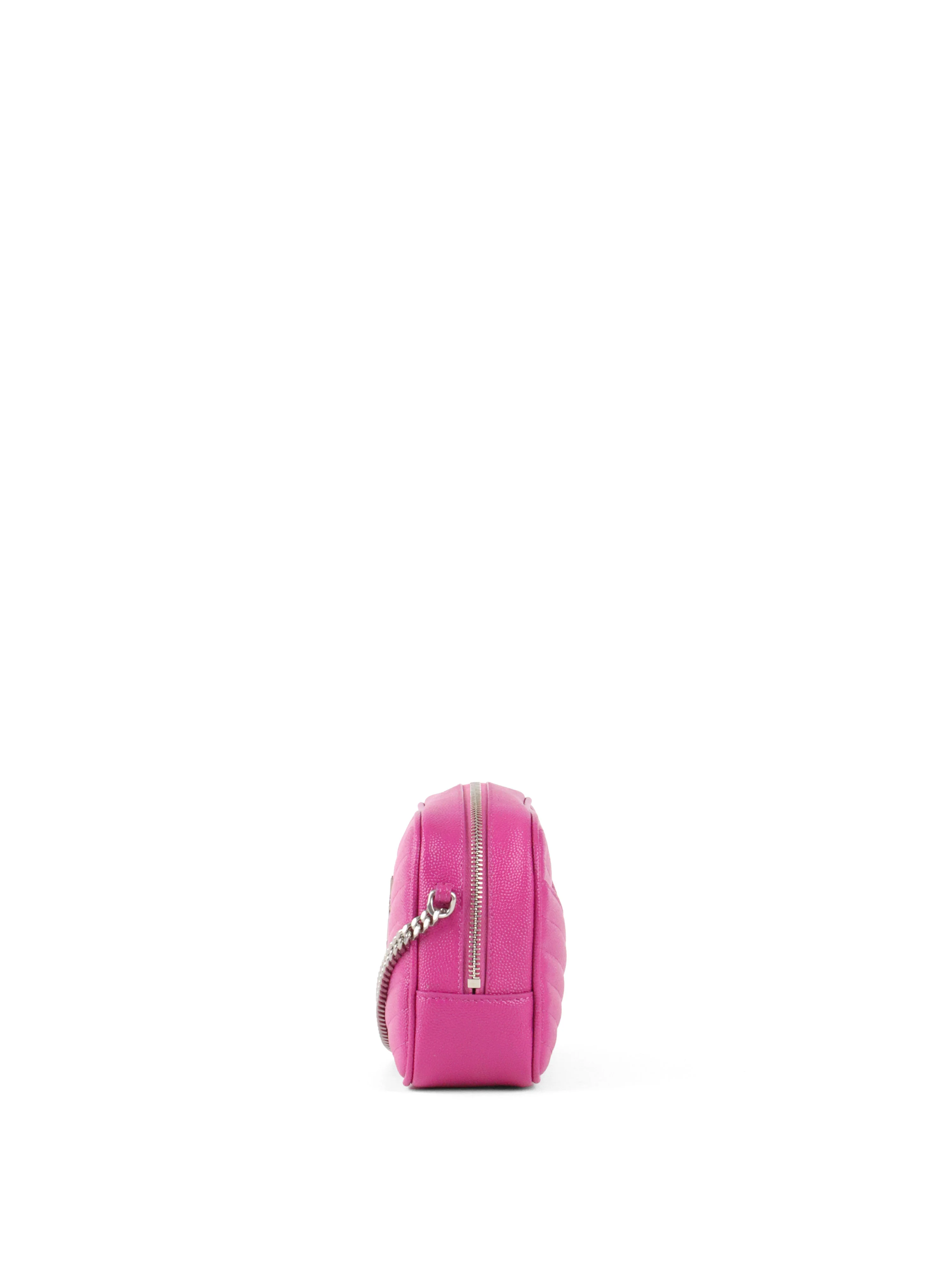 Saint Laurent Bright Pink Lou Mini Camera Bag