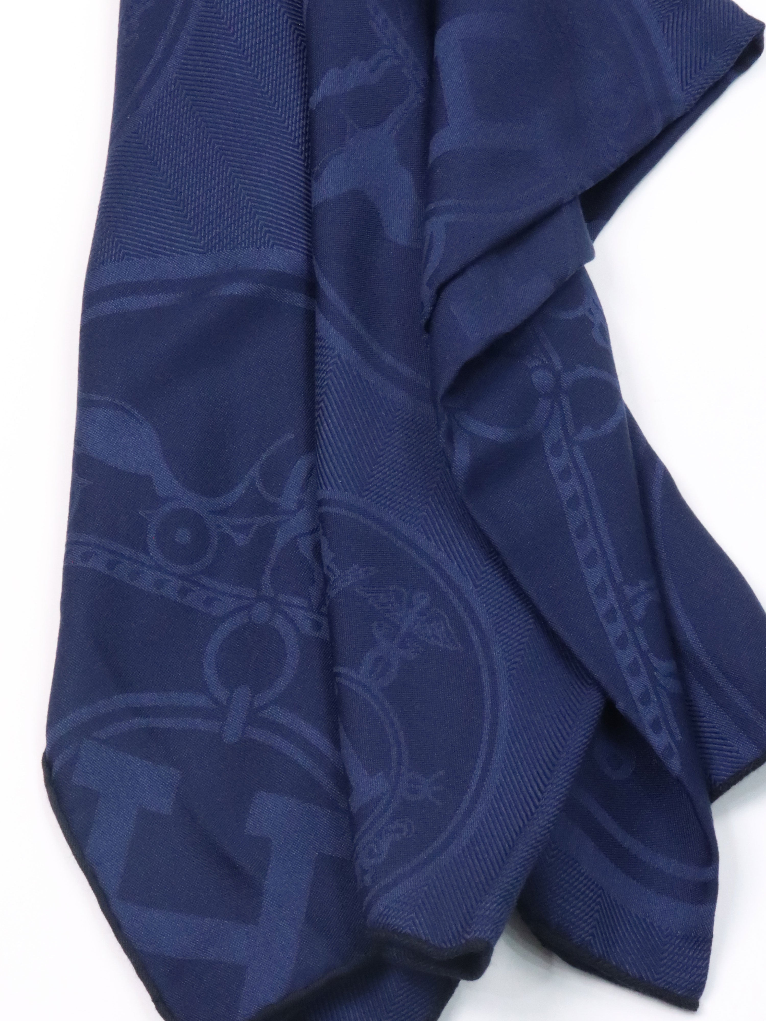 Hermes Bleu Profond New Libris Scarf.