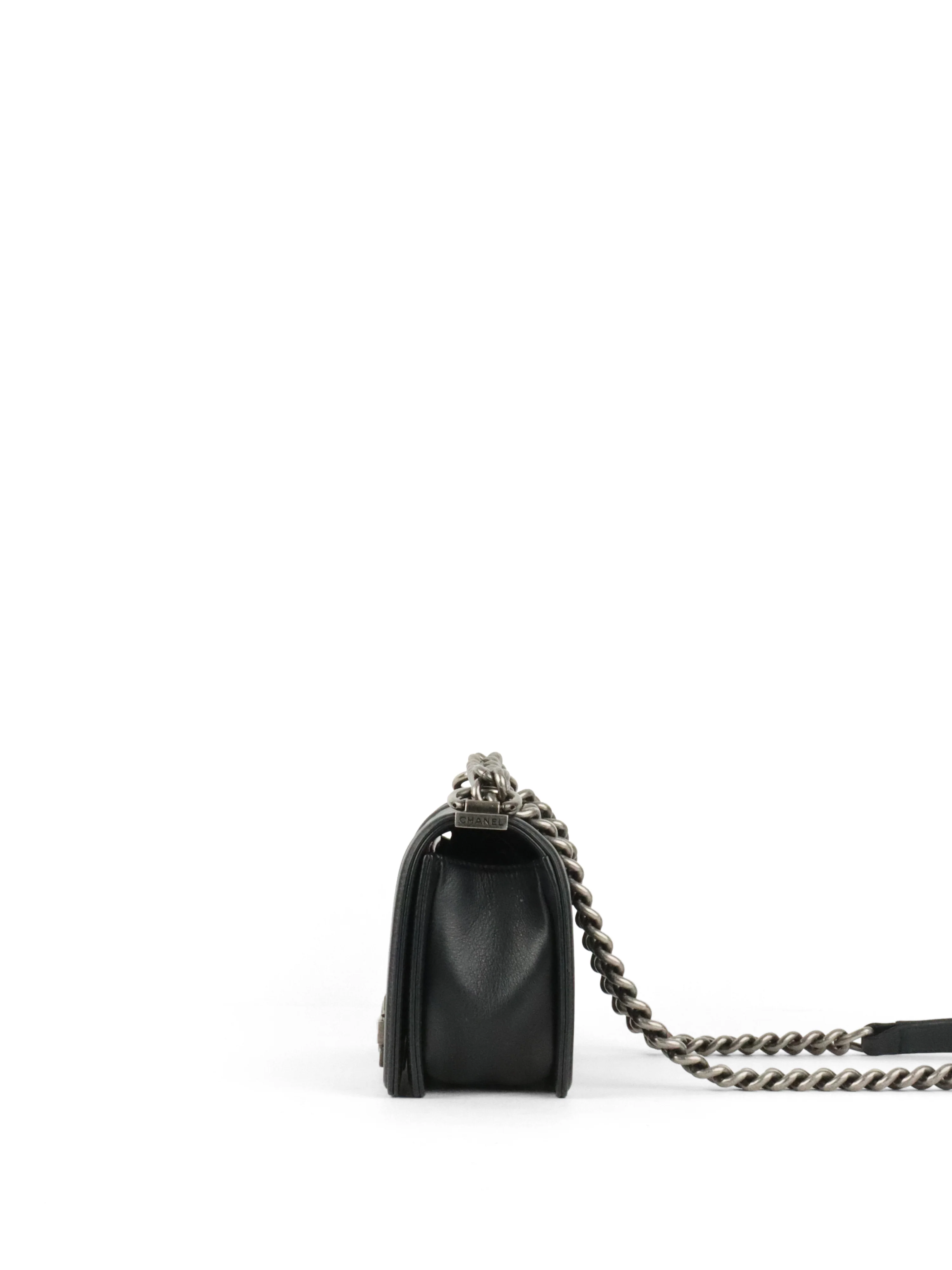 Chanel Small Black Lambskin Boy Bag