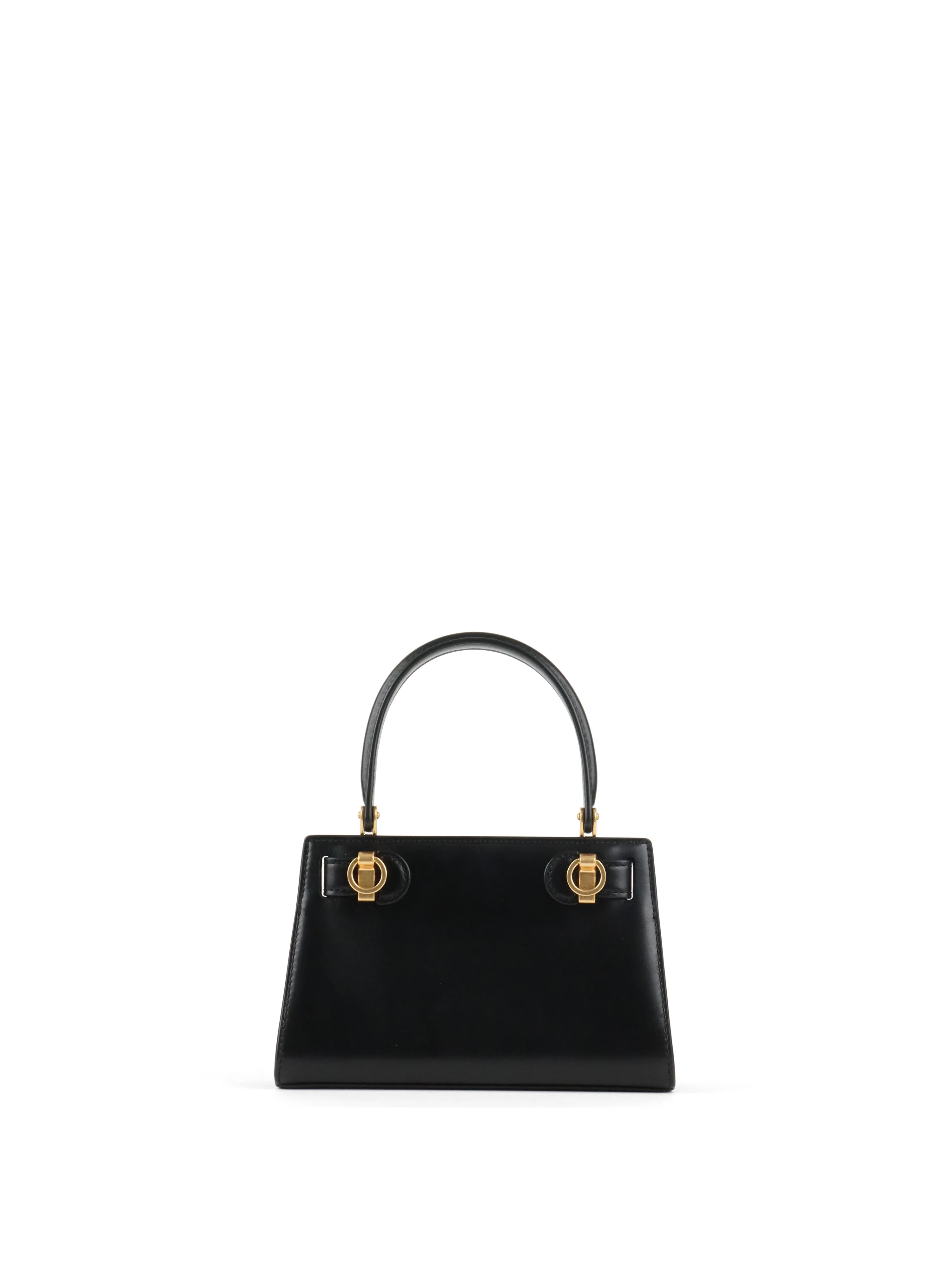 Tory Burch Black Mini Lee Radziwill Top Handle Bag GHW