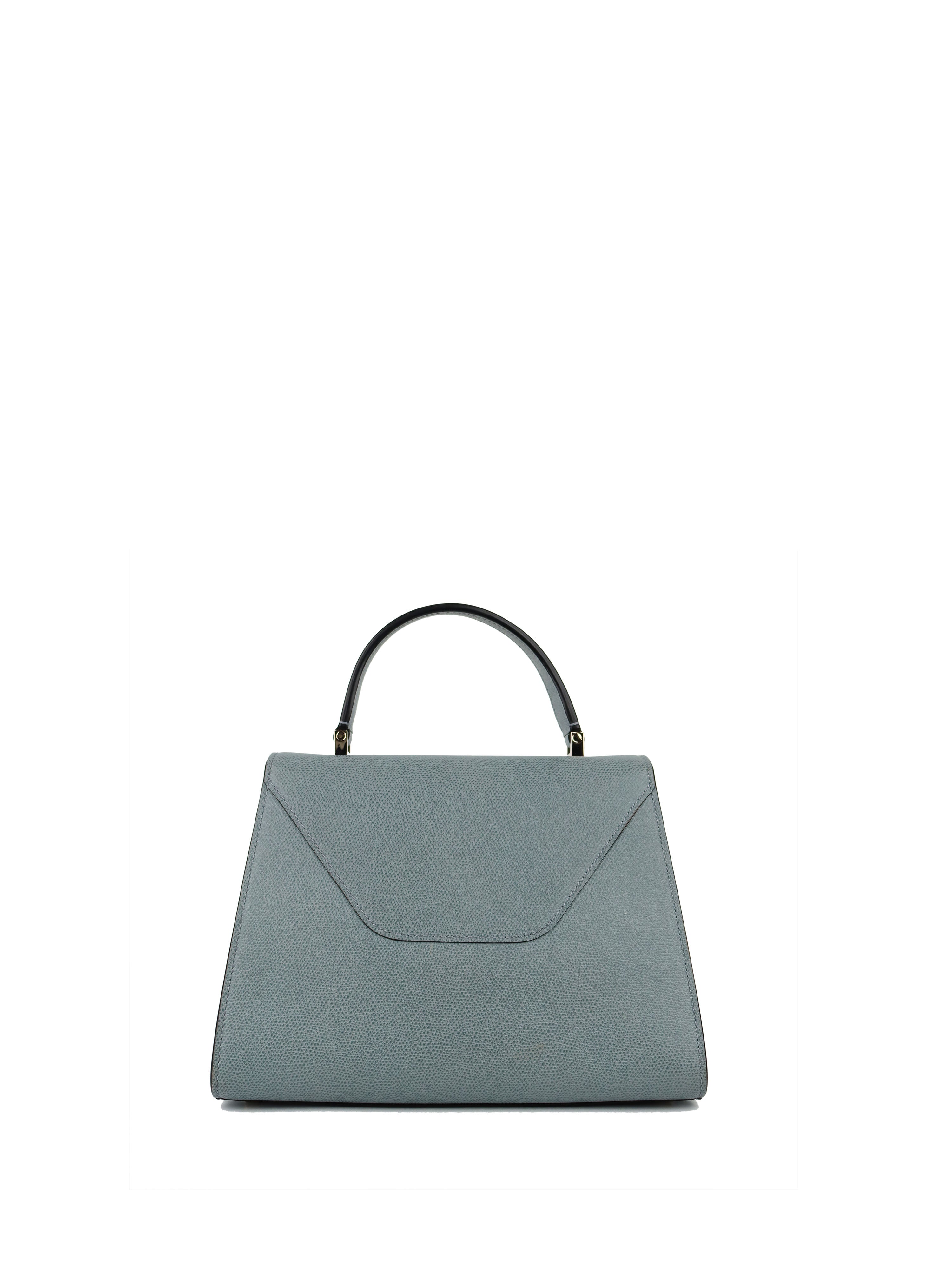 Valextra Iside Top Handle Mini Bag Smokey Blue *