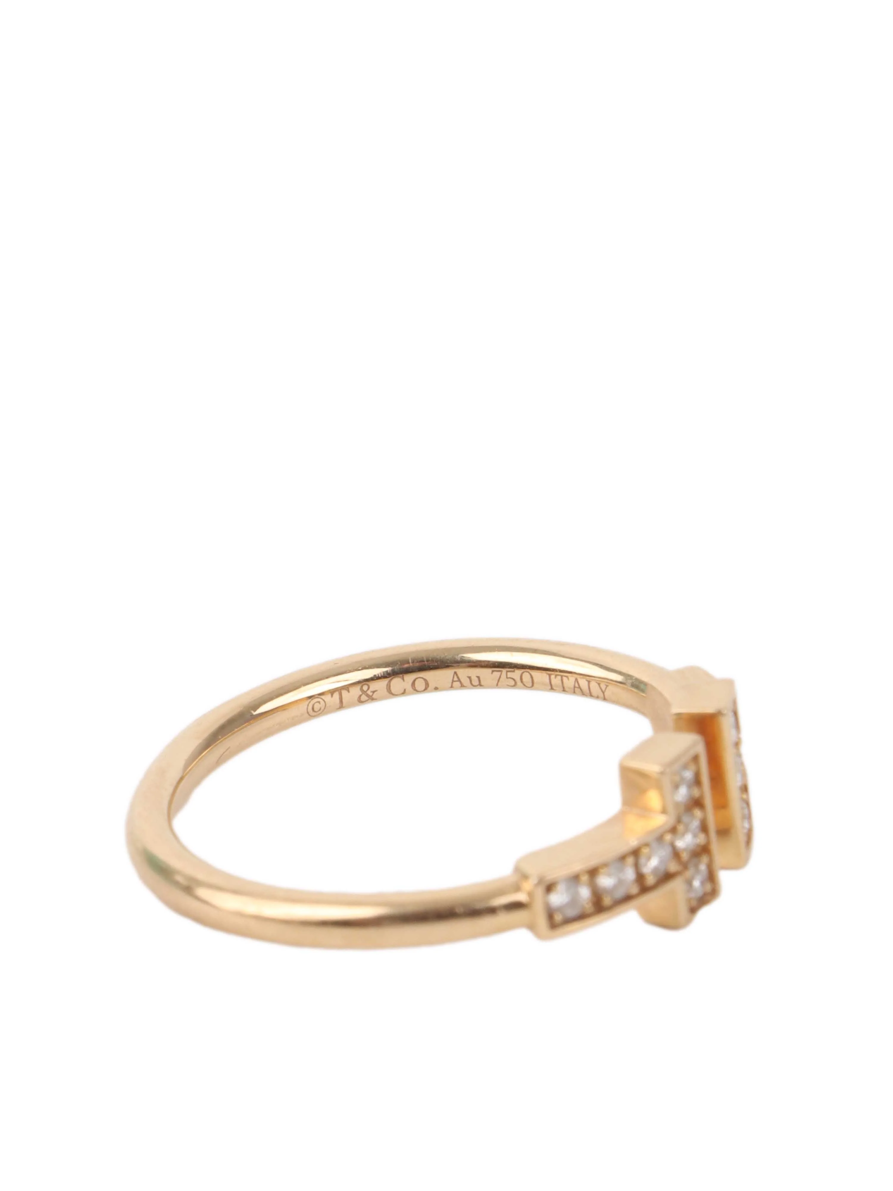 Tiffany  Co T-Wire Ring with Diamonds.
