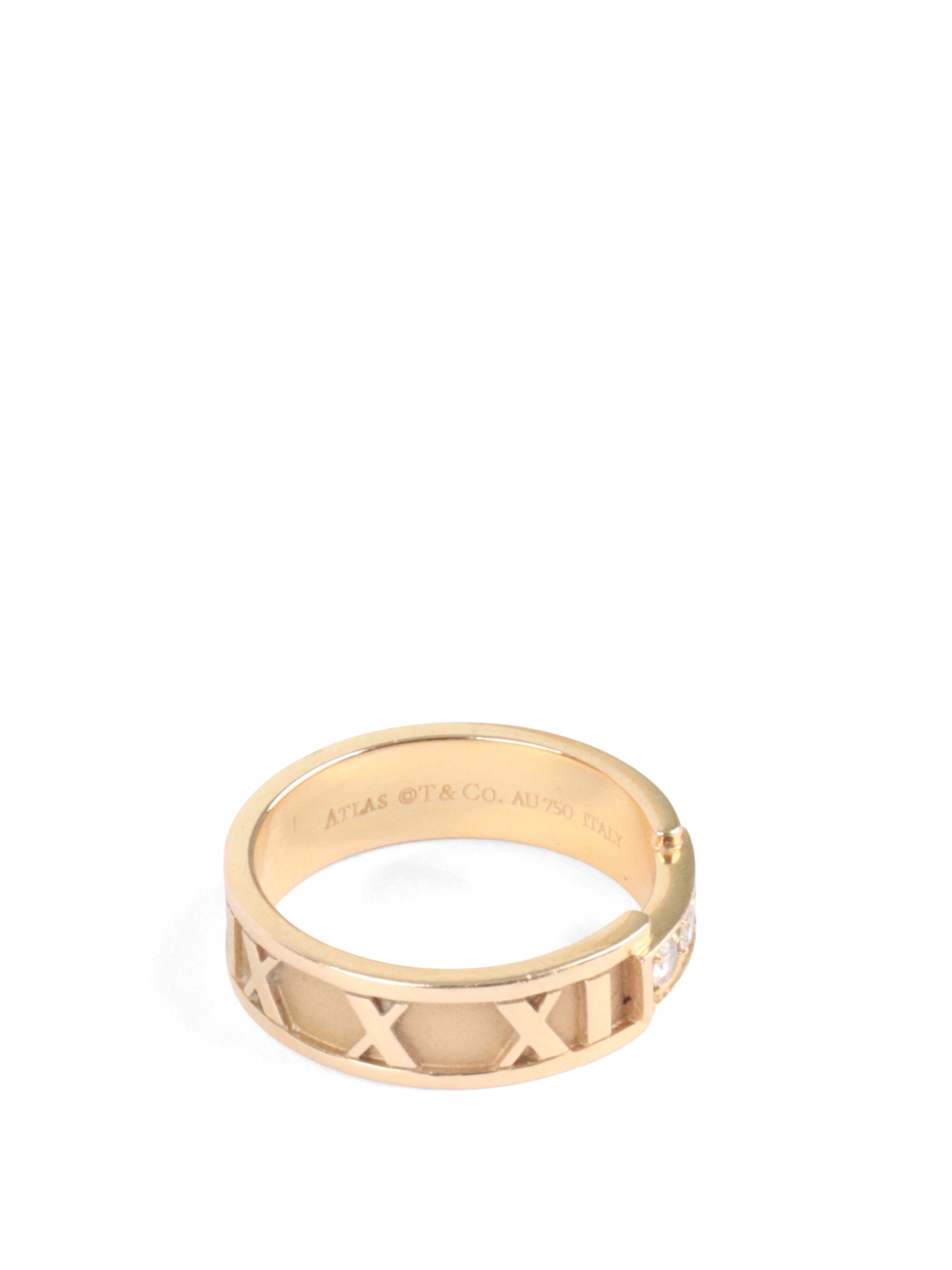 Tiffany  Co Diamond Atlas Rose Gold 2003 Band Ring