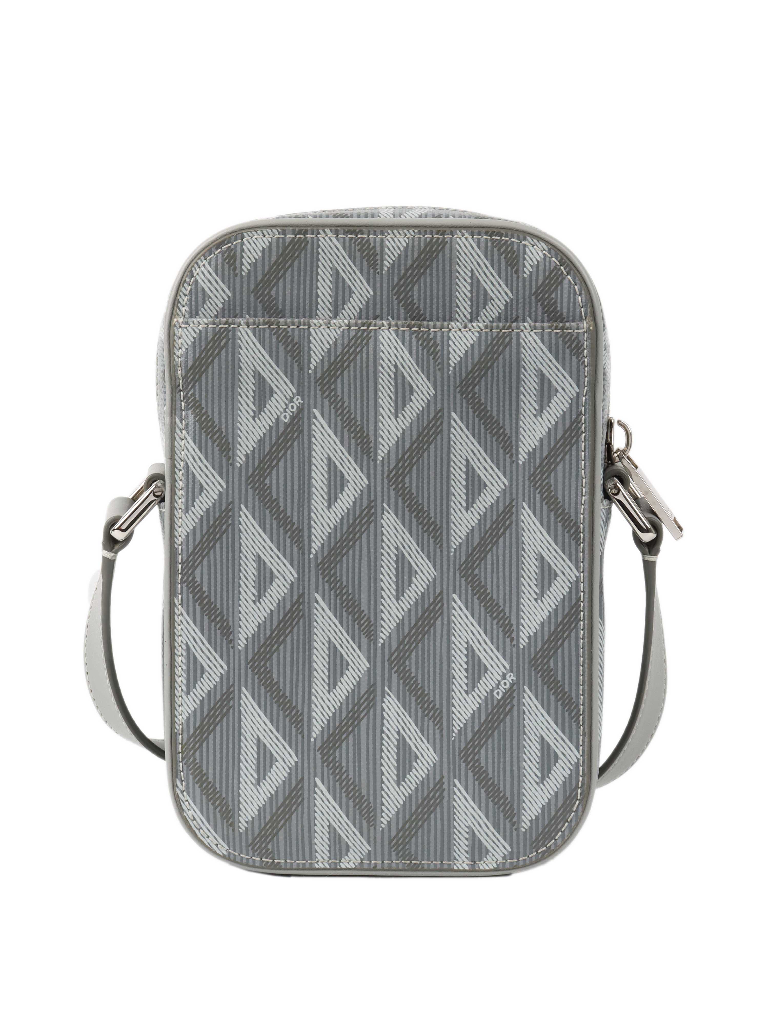 Dior Silver Hit The Road Vertical Crossbody Pouch.