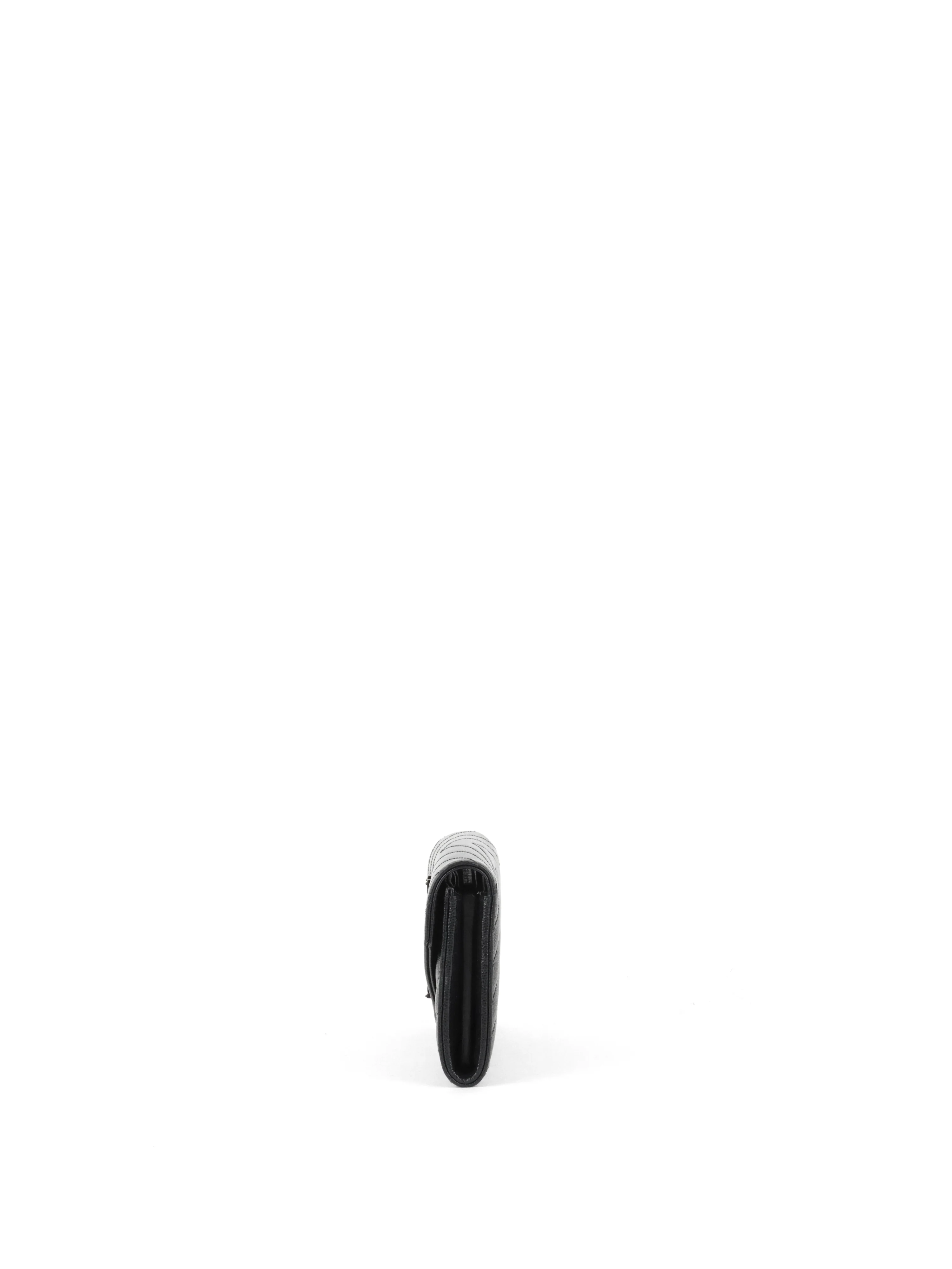 Saint Laurent Black Cassandre Matelasse Large Flap Wallet