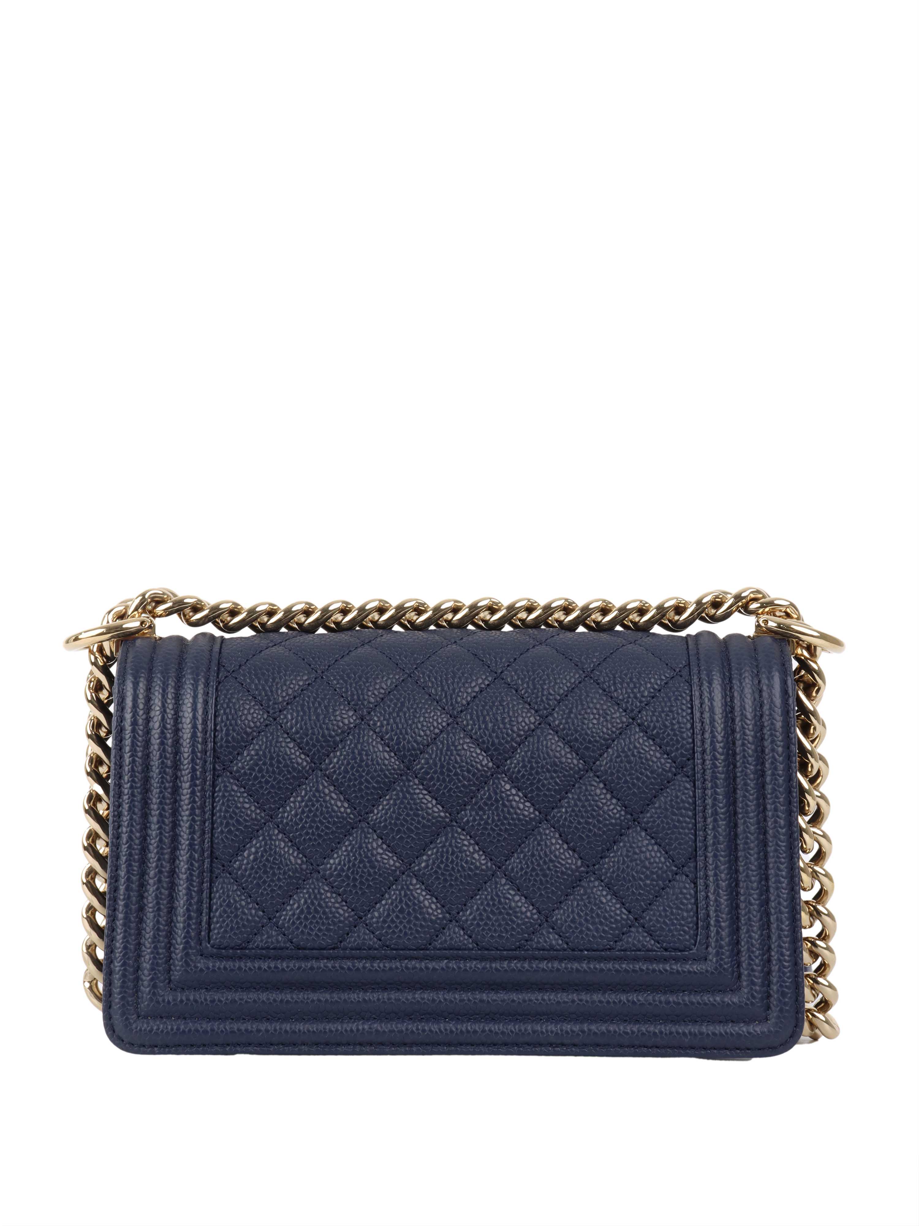 Chanel Small Navy Boy Bag GHW.