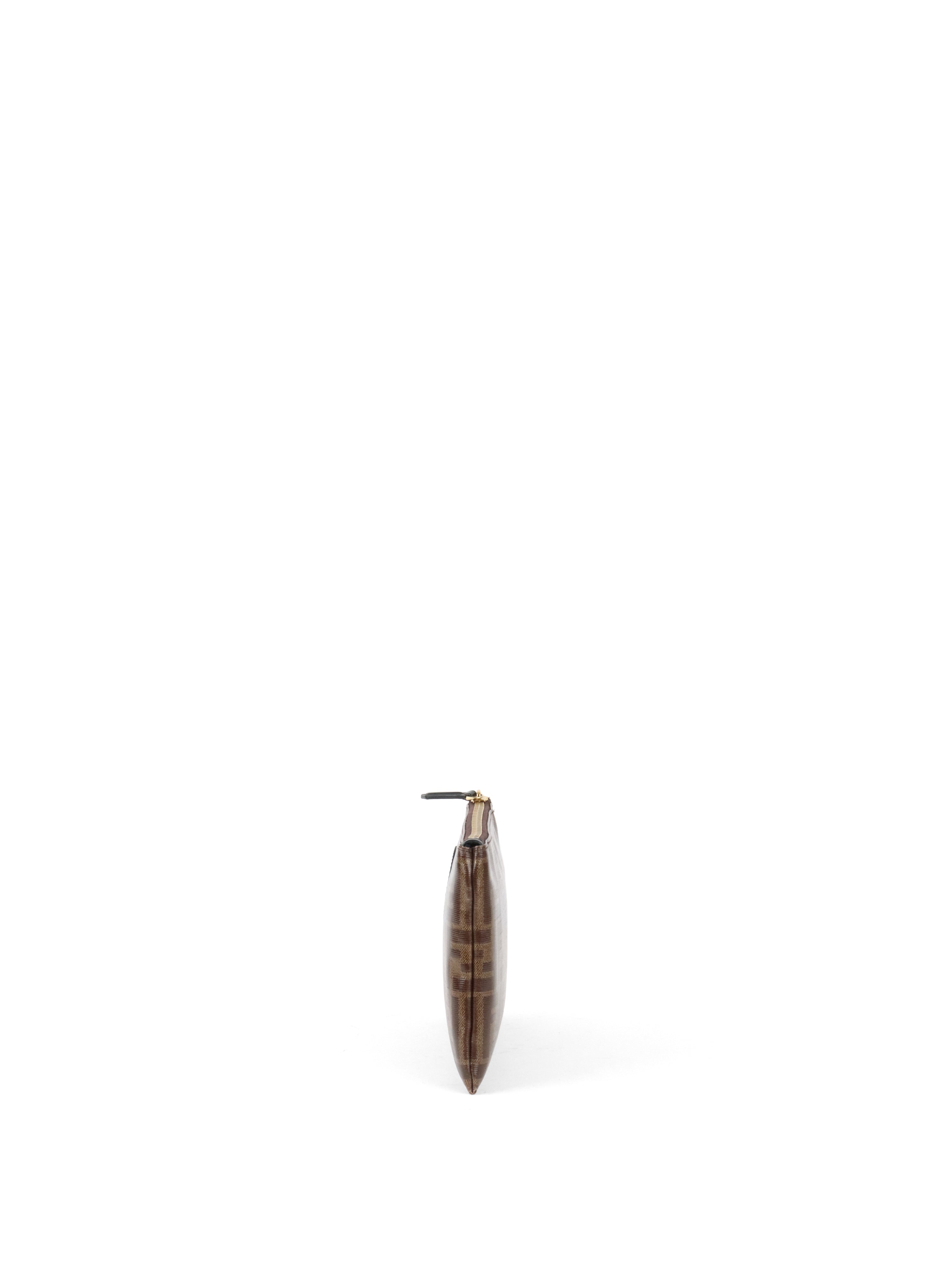 Fendi Glazed Brown FF Zucca Flat Pouch