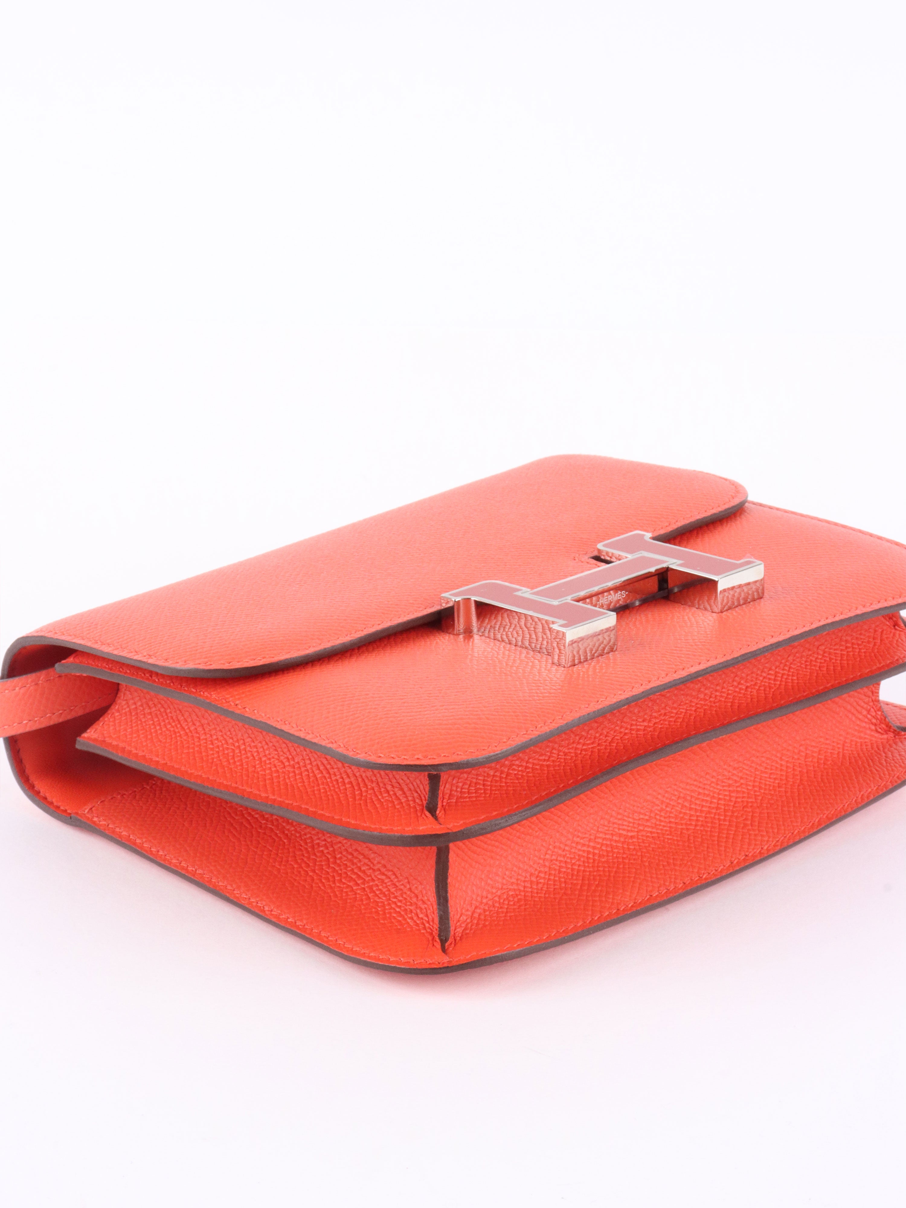 Hermes Constance 18 Epsom Sanguine Enamel and Palladium Hardware