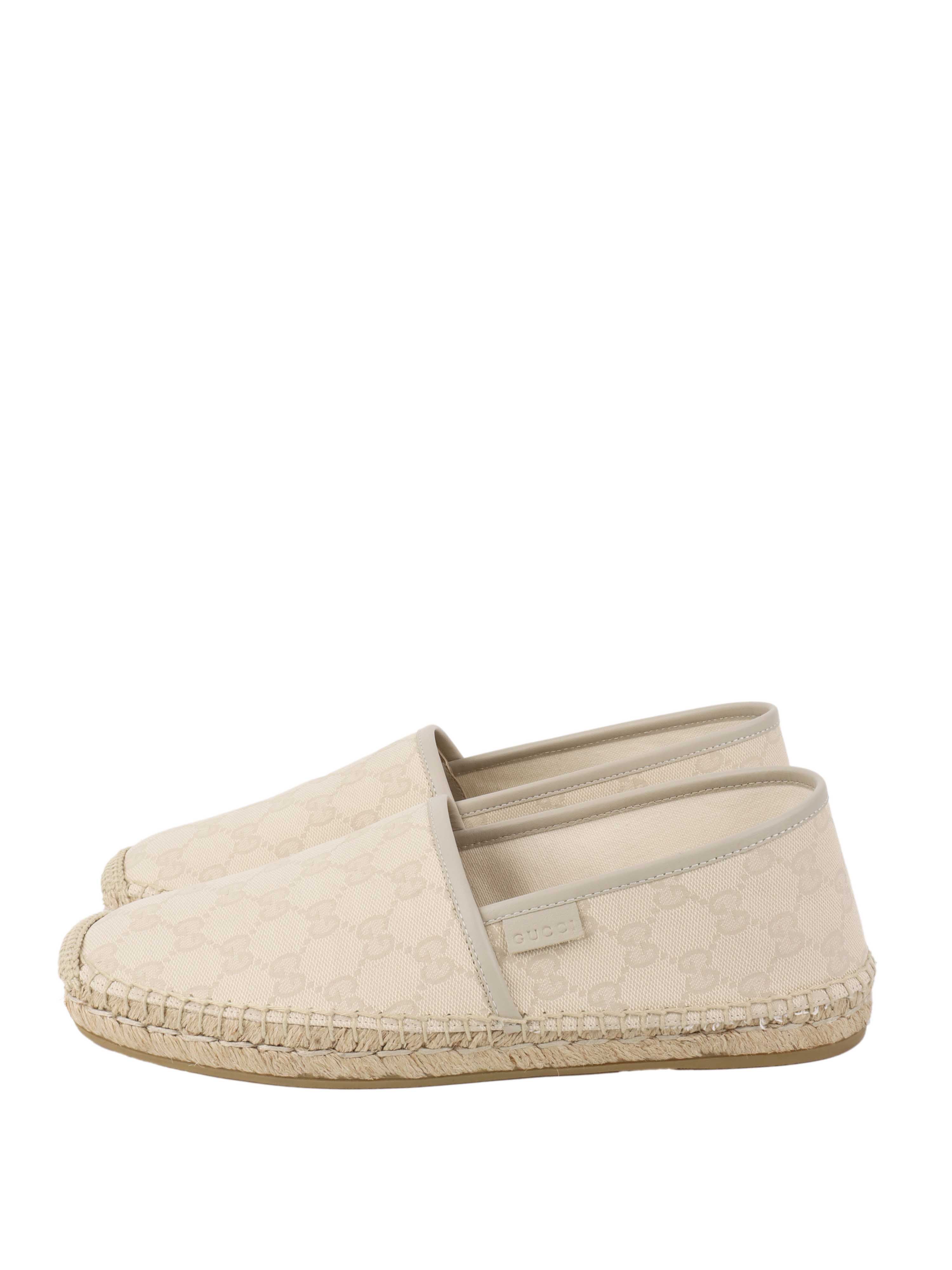 Gucci Mens GG Cream Espadrilles.