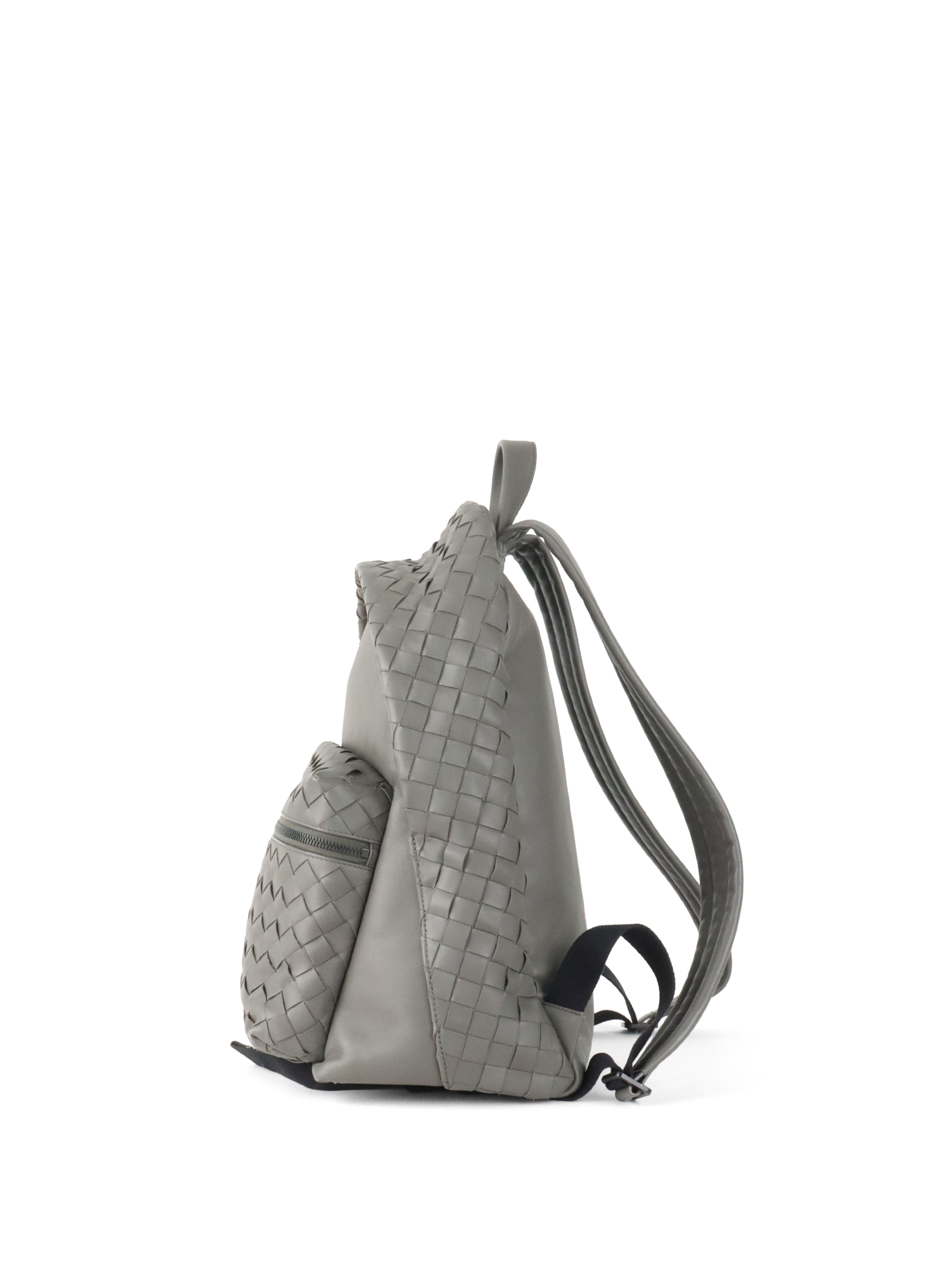 Bottega Veneta Grey Intrecciato Leather Backpack