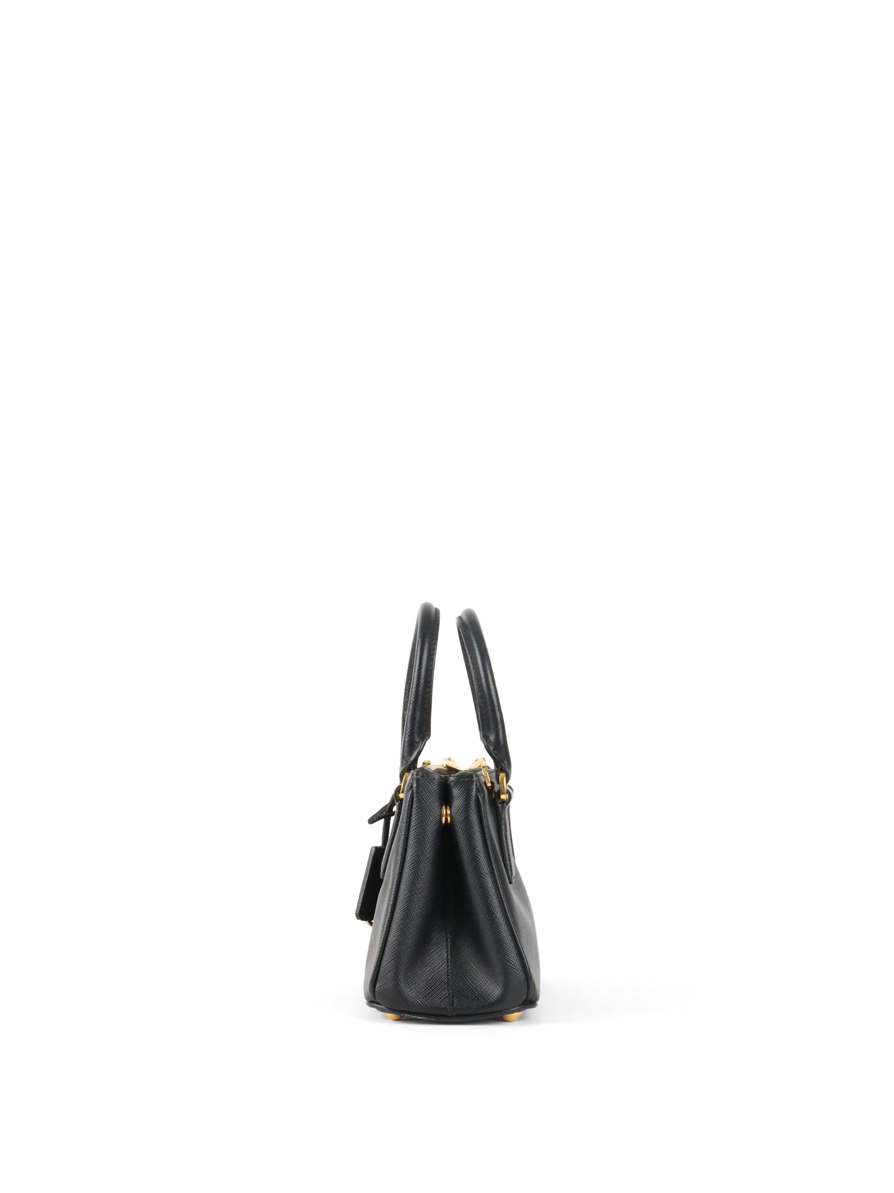 Prada Black Mini Galleria Patent Saffiano Bag