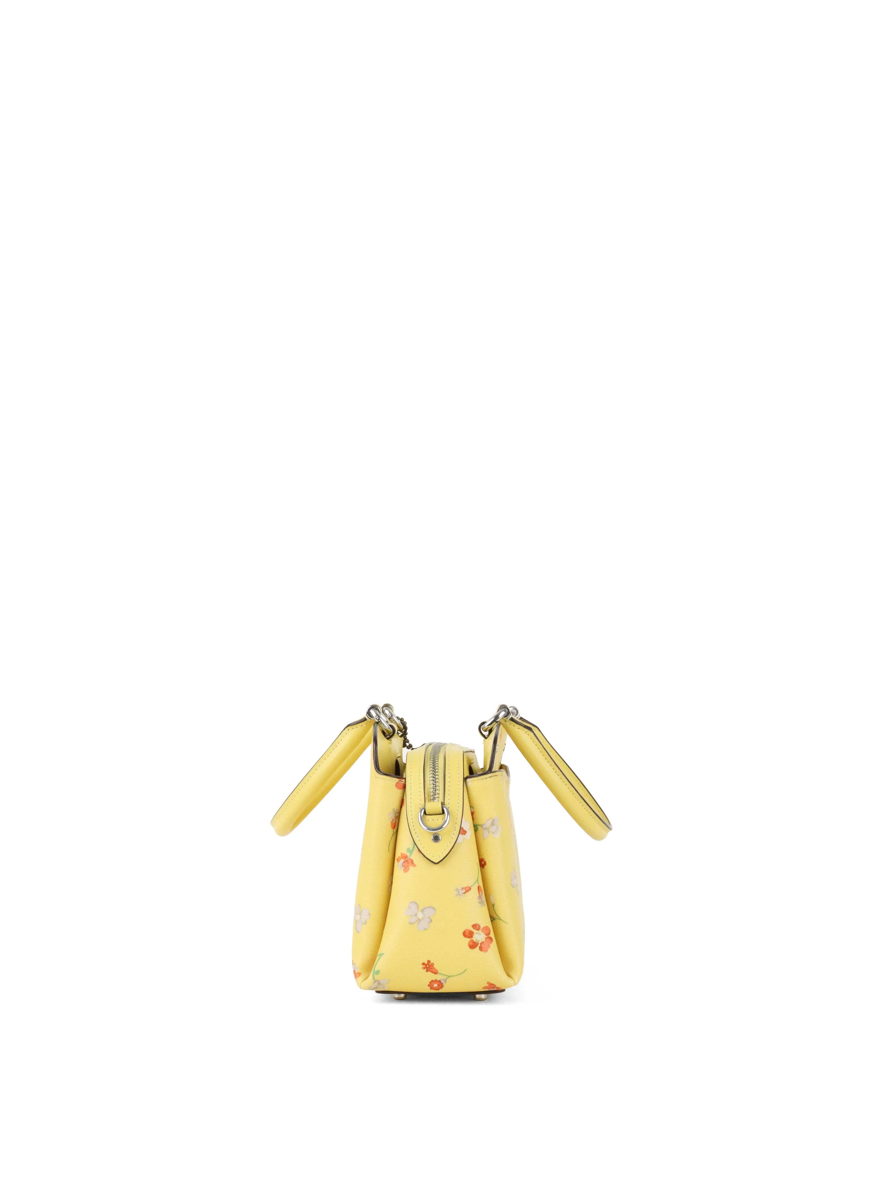 Coach Yellow Mini Lillie Carryall with Mystical Floral Print