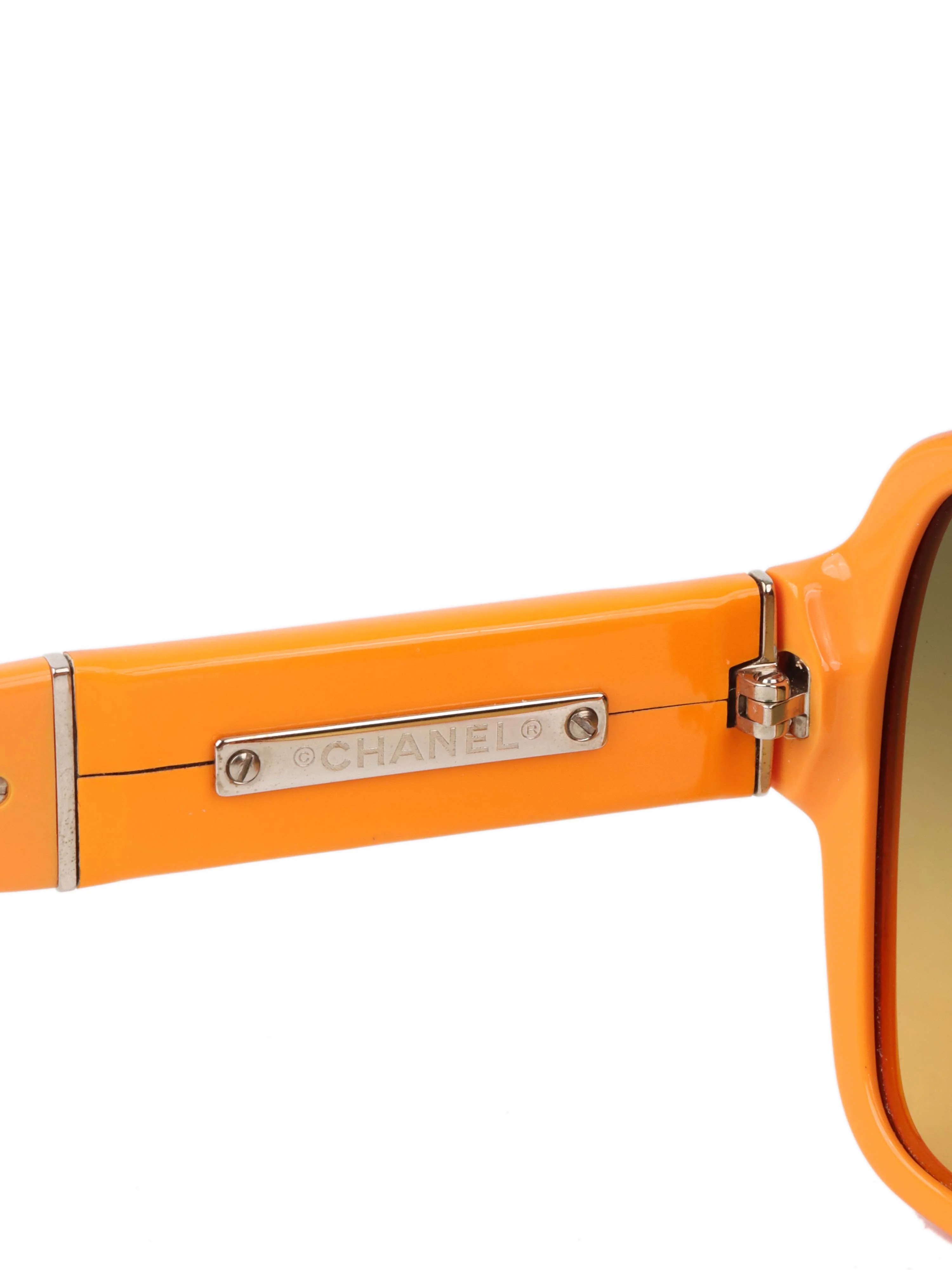 Chanel Orange Frame Sunglasses.