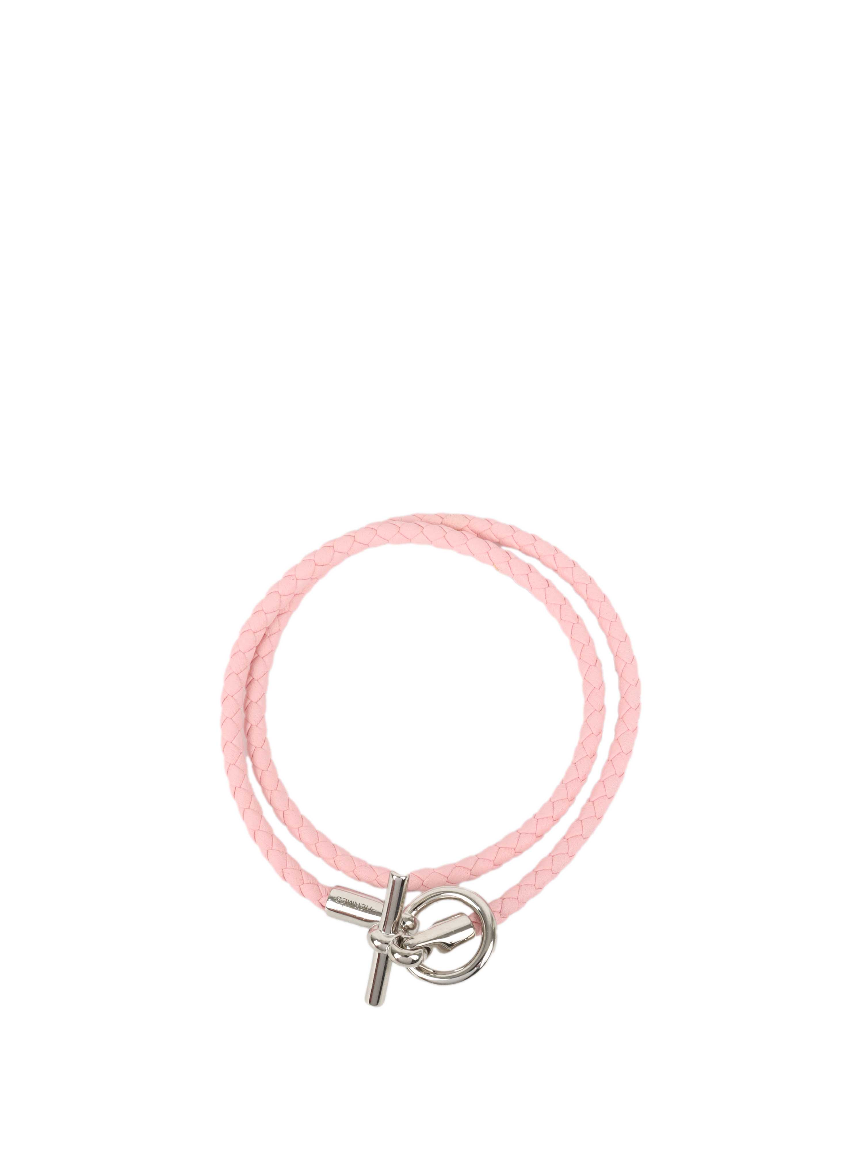Hermes Glenan Double Tour Bracelet in Rose Eglantine.