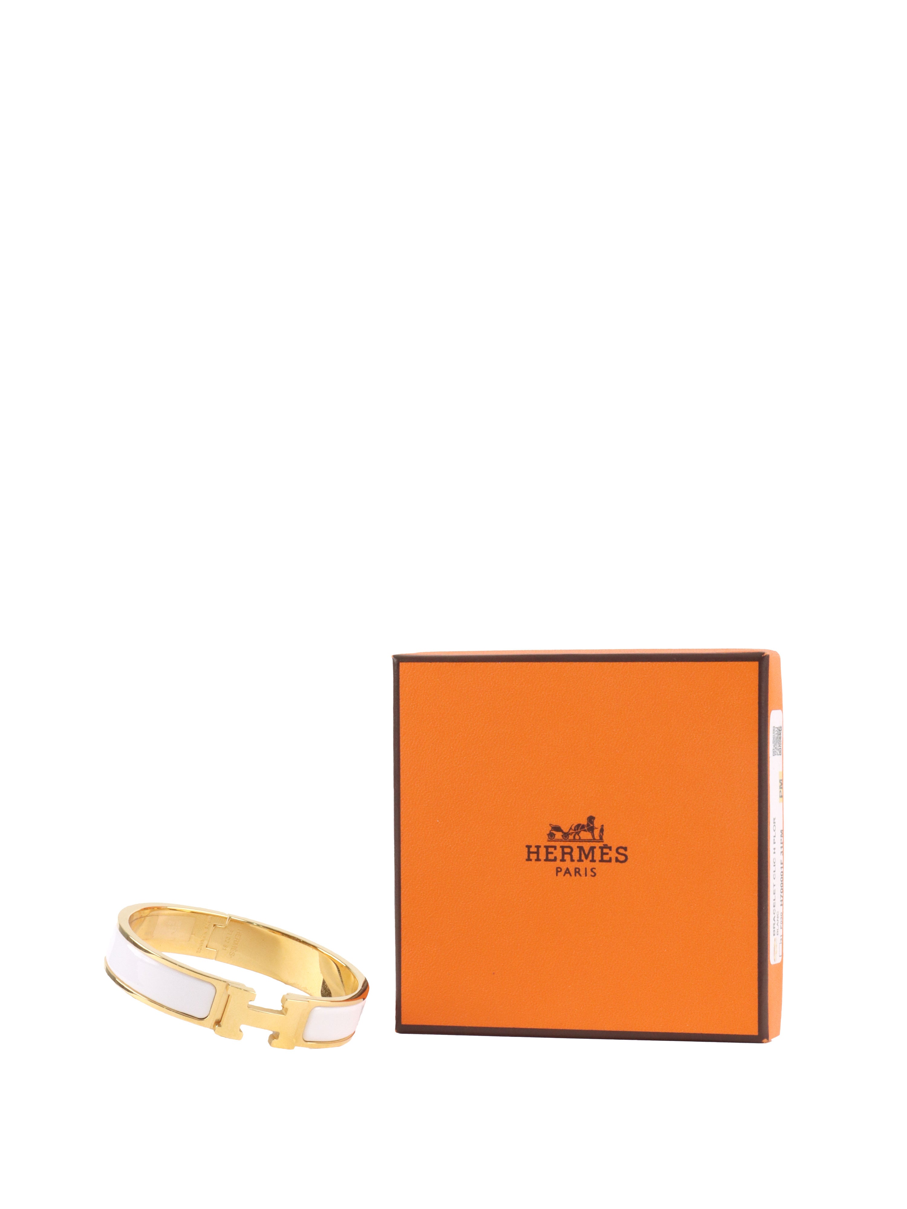 Hermes Blanc Clic H Bracelet.