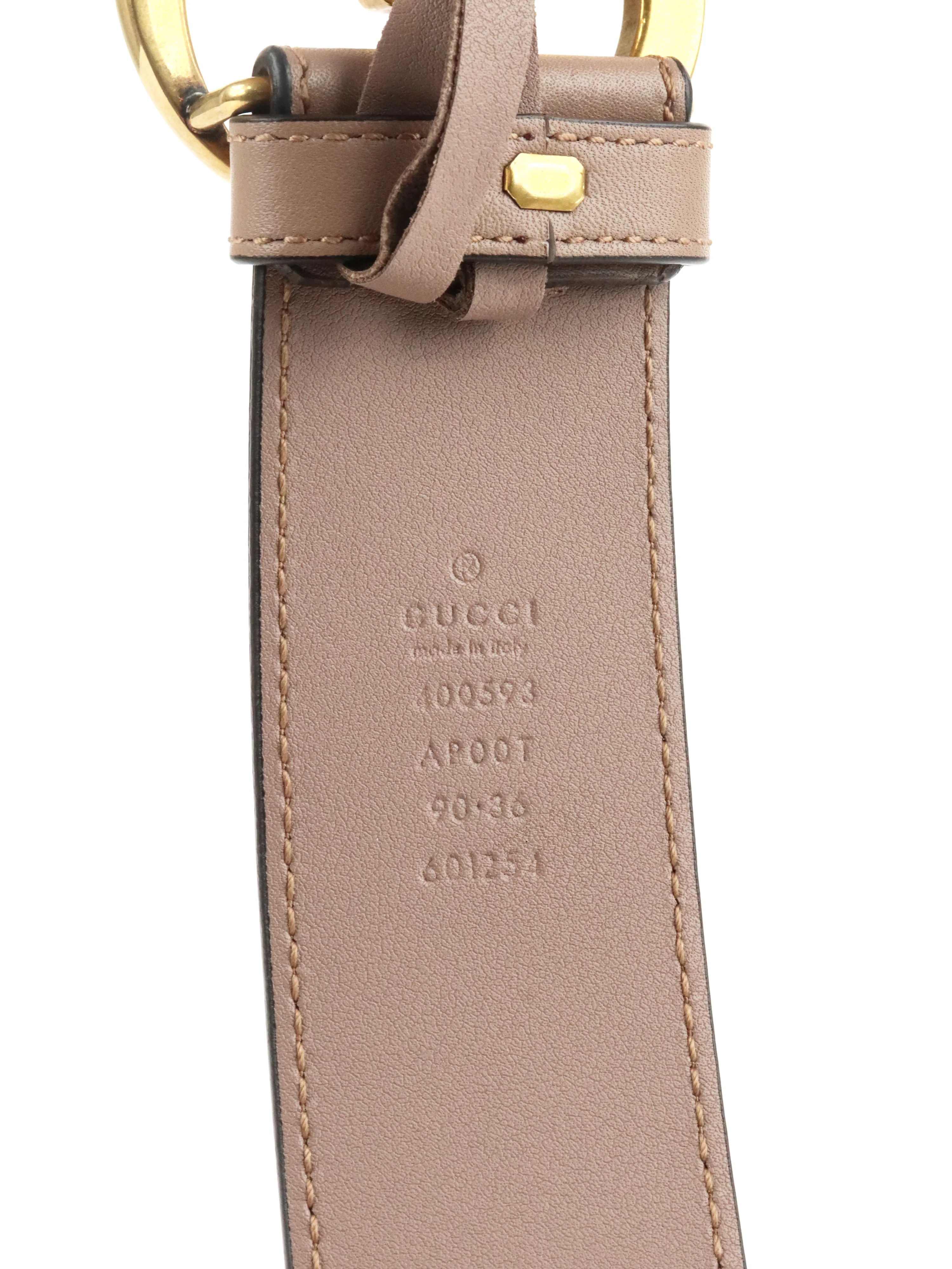 Gucci Dusty Pink GG Marmont Buckle Belt Size 90