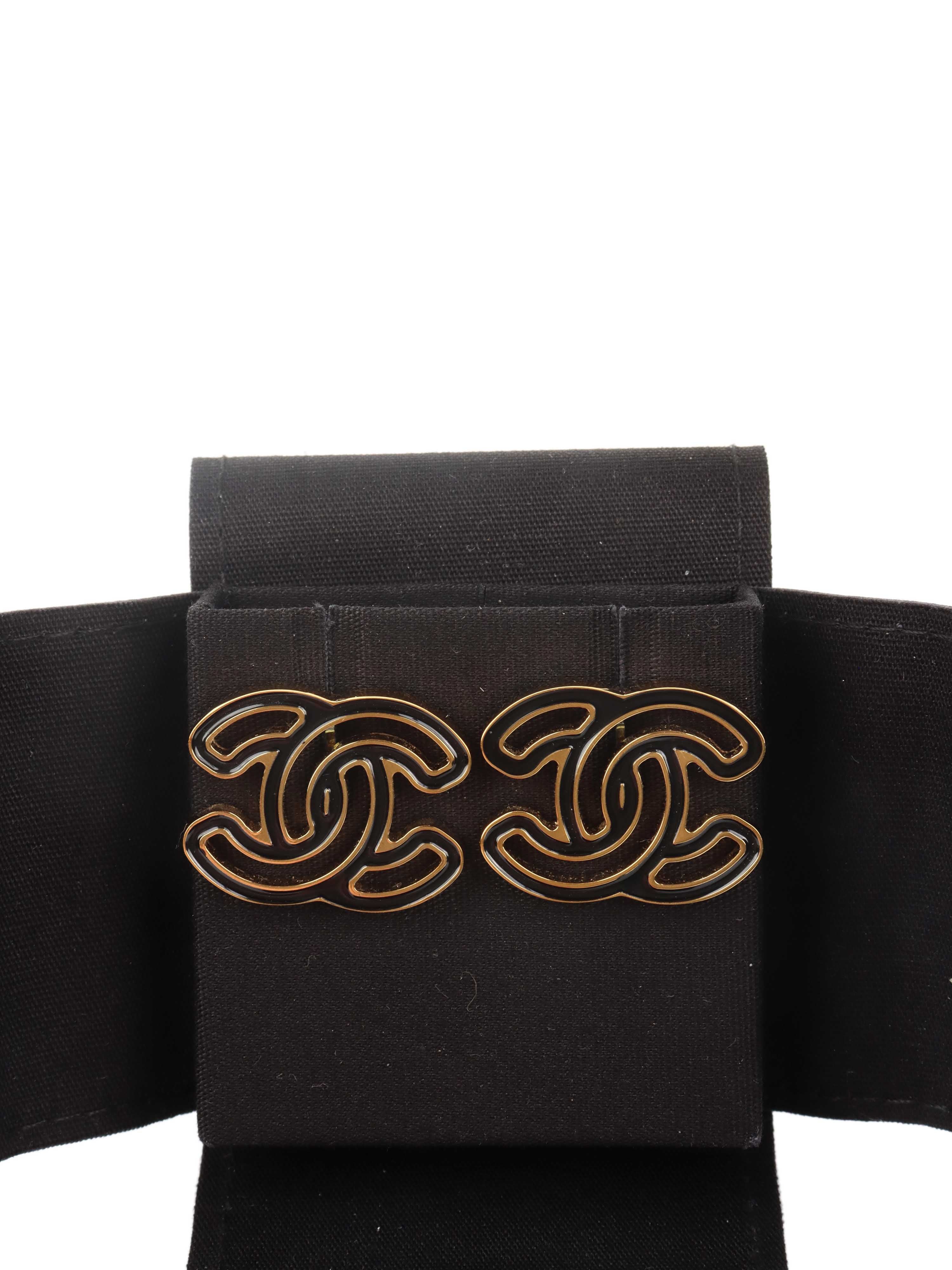 Chanel CC Logo Earrings.
