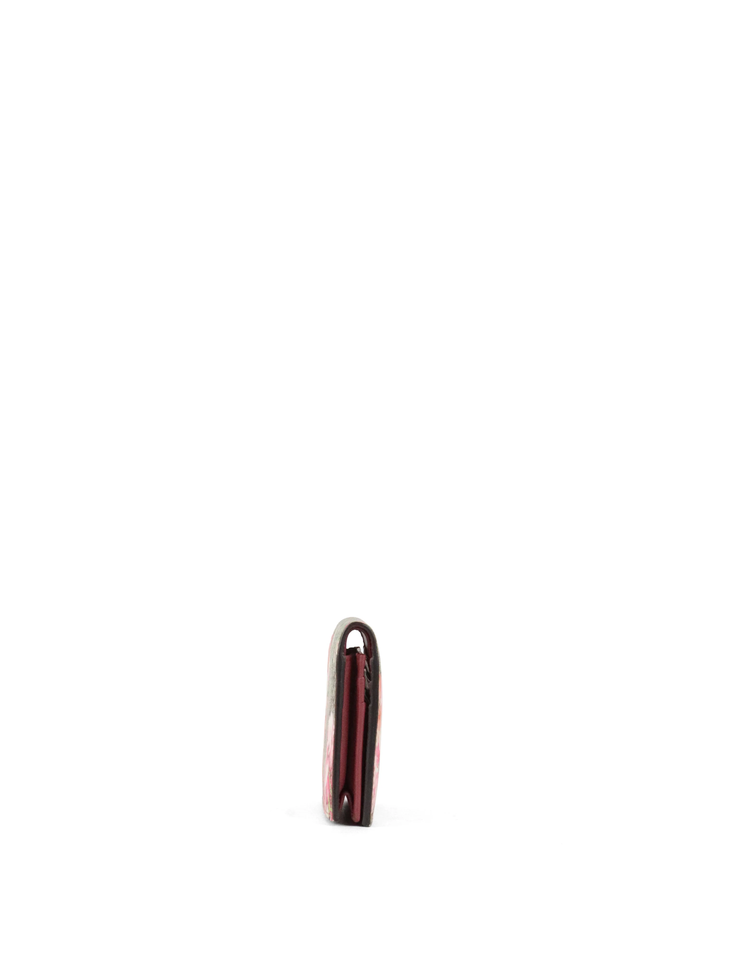 Gucci Ebony  Pink Bloom Supreme Fold Wallet
