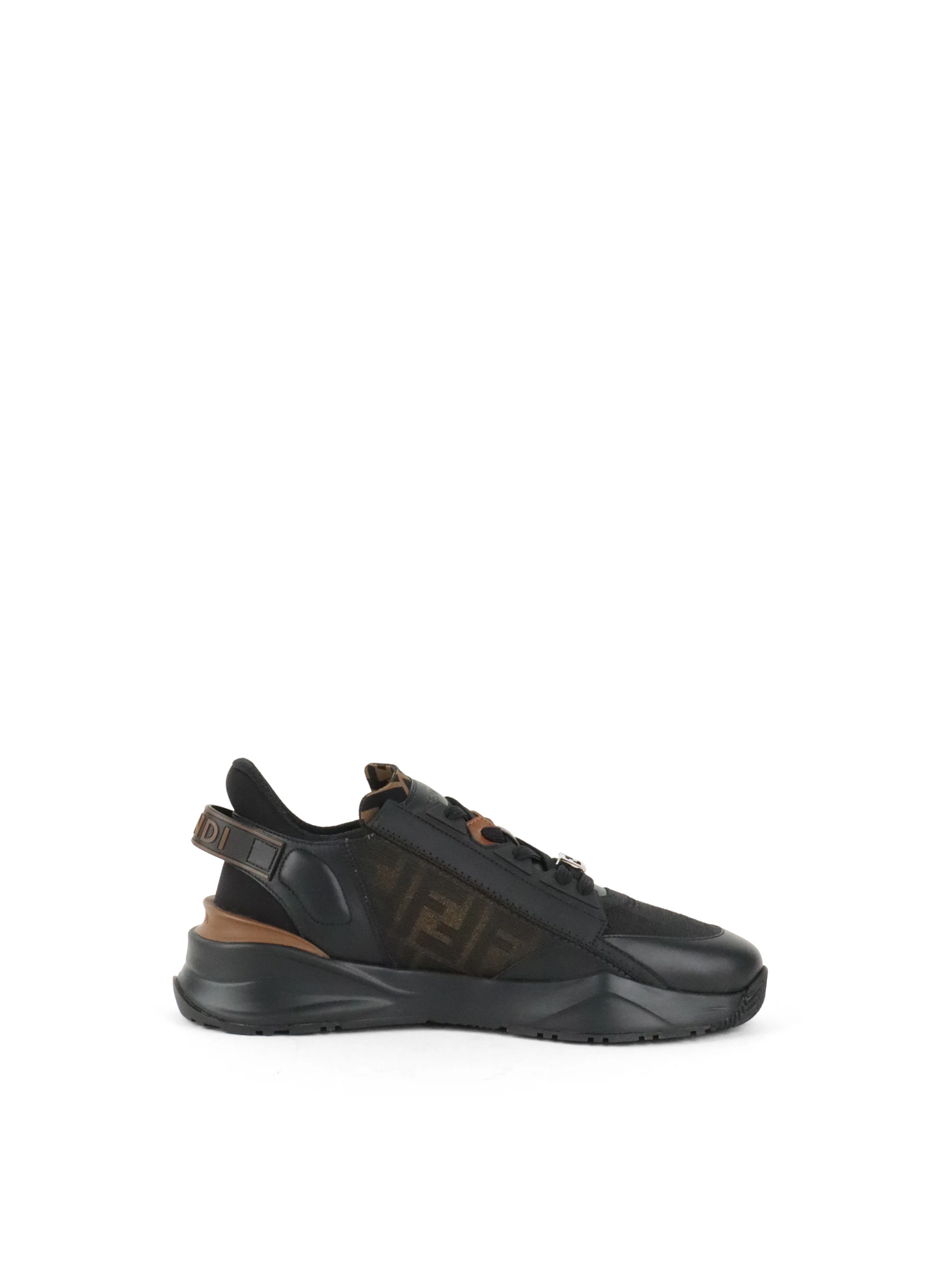 Fendi Brown Black Flow Low-top Sneakers size UK8