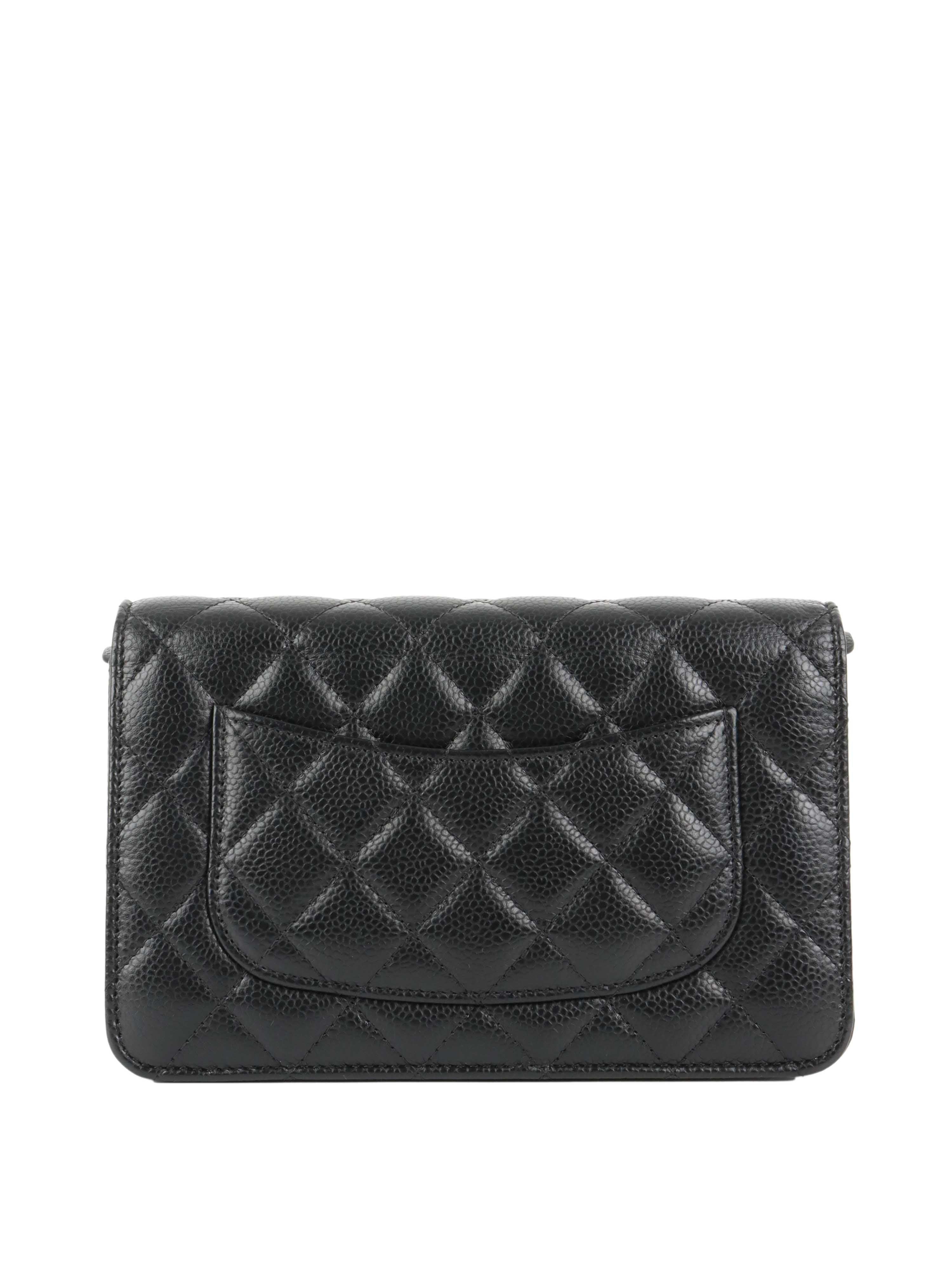 Chanel Black Caviar Wallet on Chain SHW.