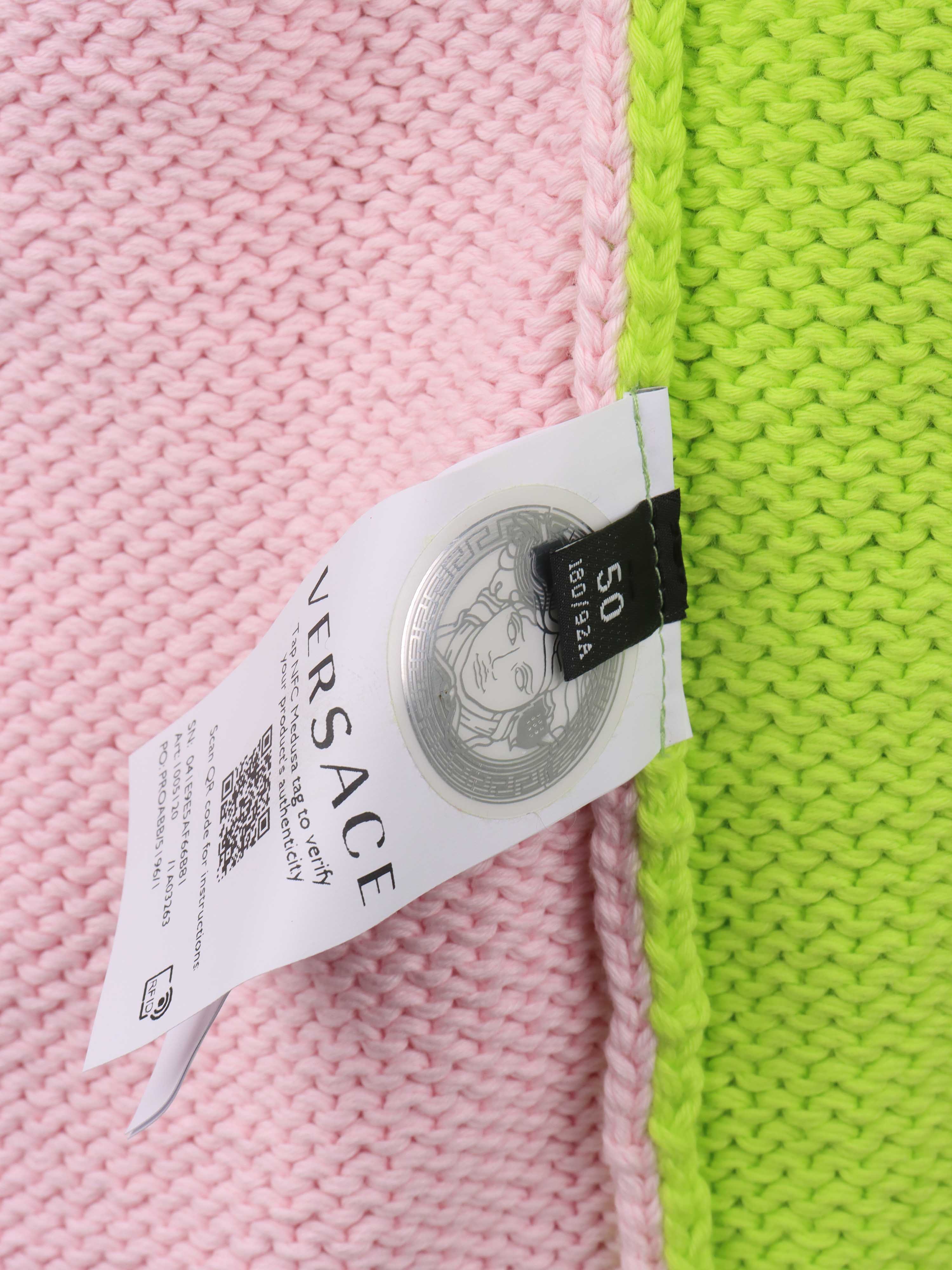 Versace Green  Pink Knit Vest.