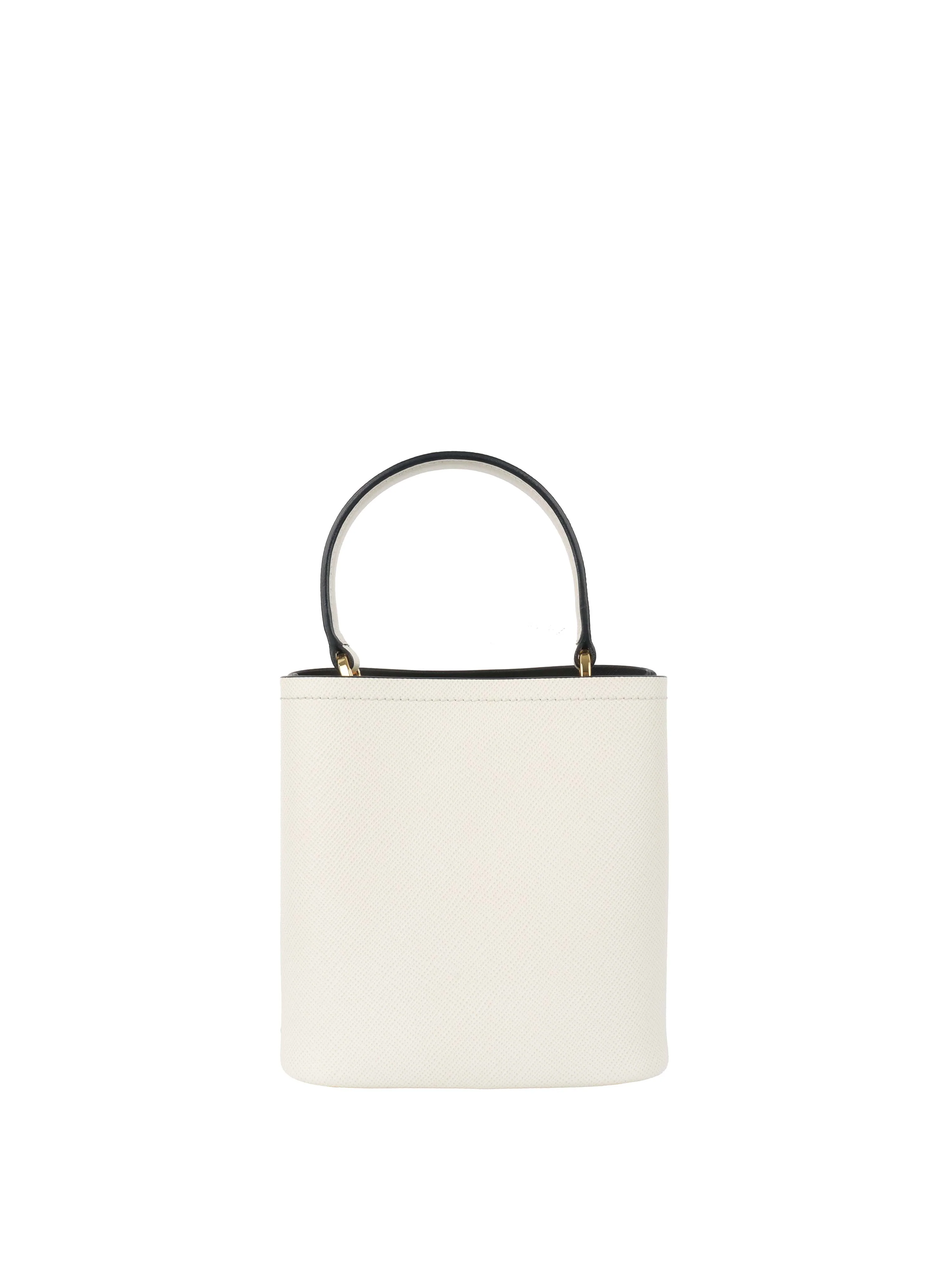 Prada Small Saffiano White Panier Bag.