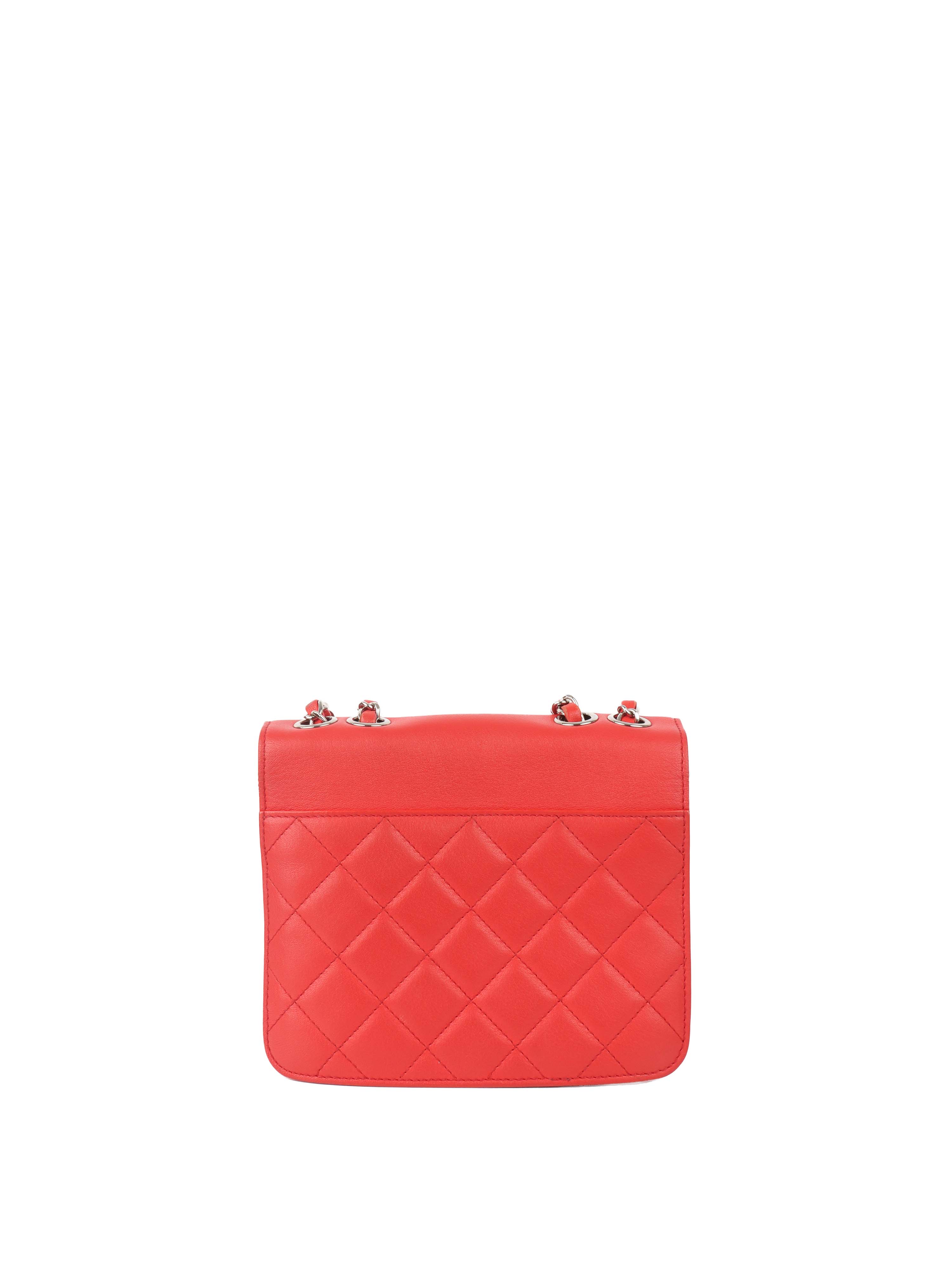 Chanel Red Quilted Two-tone CC Flap Bag.