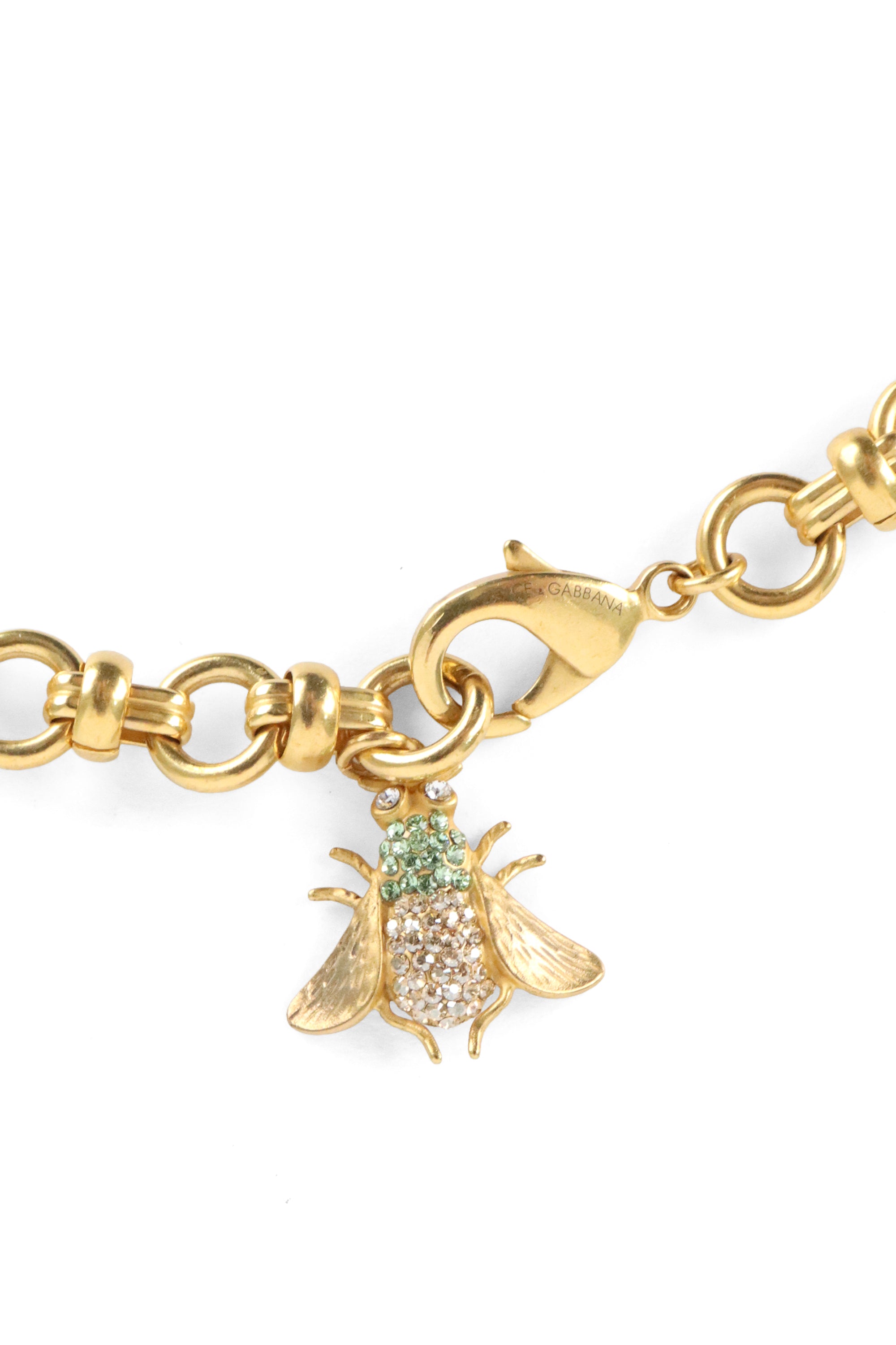 Dolce  Gabbana Brass Crystal Bug Charm Pendant