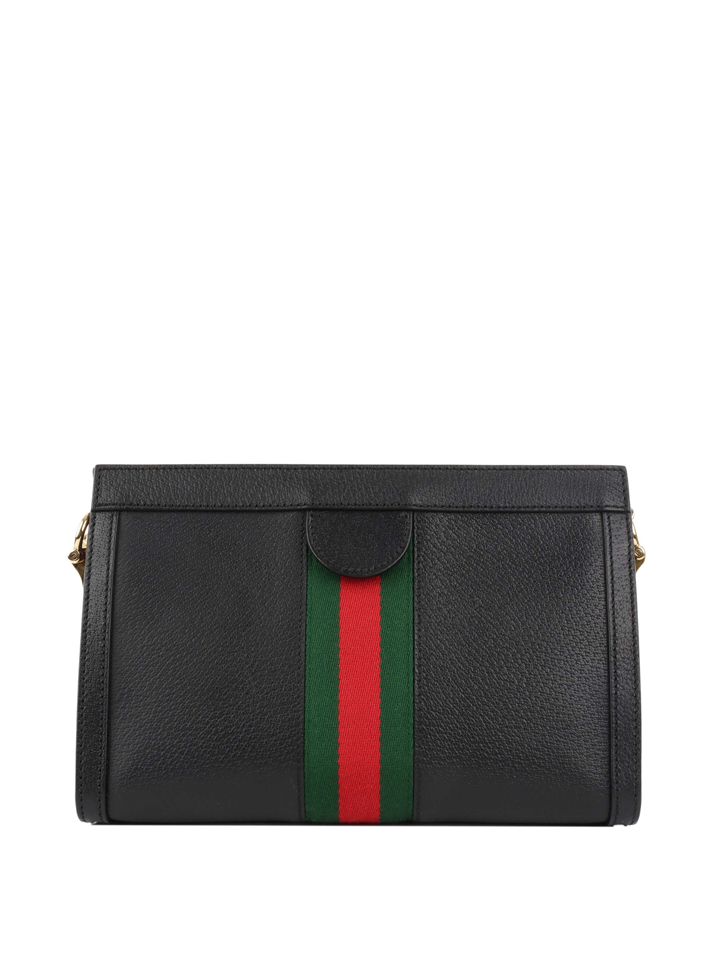 Gucci Black Leather Ophidia Shoulder Bag.