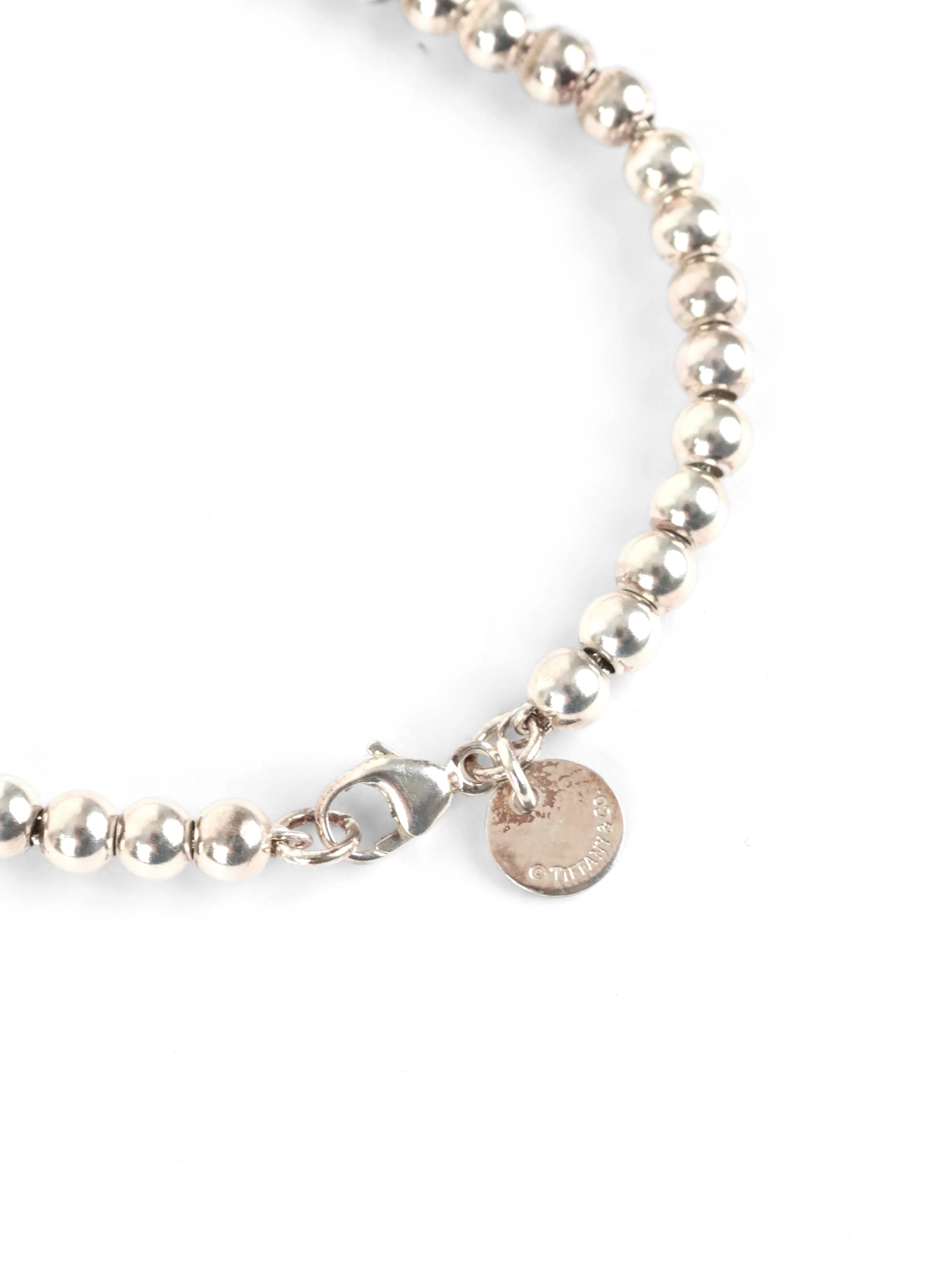 Tiffany  Co Bow Charm Bead Bracelet