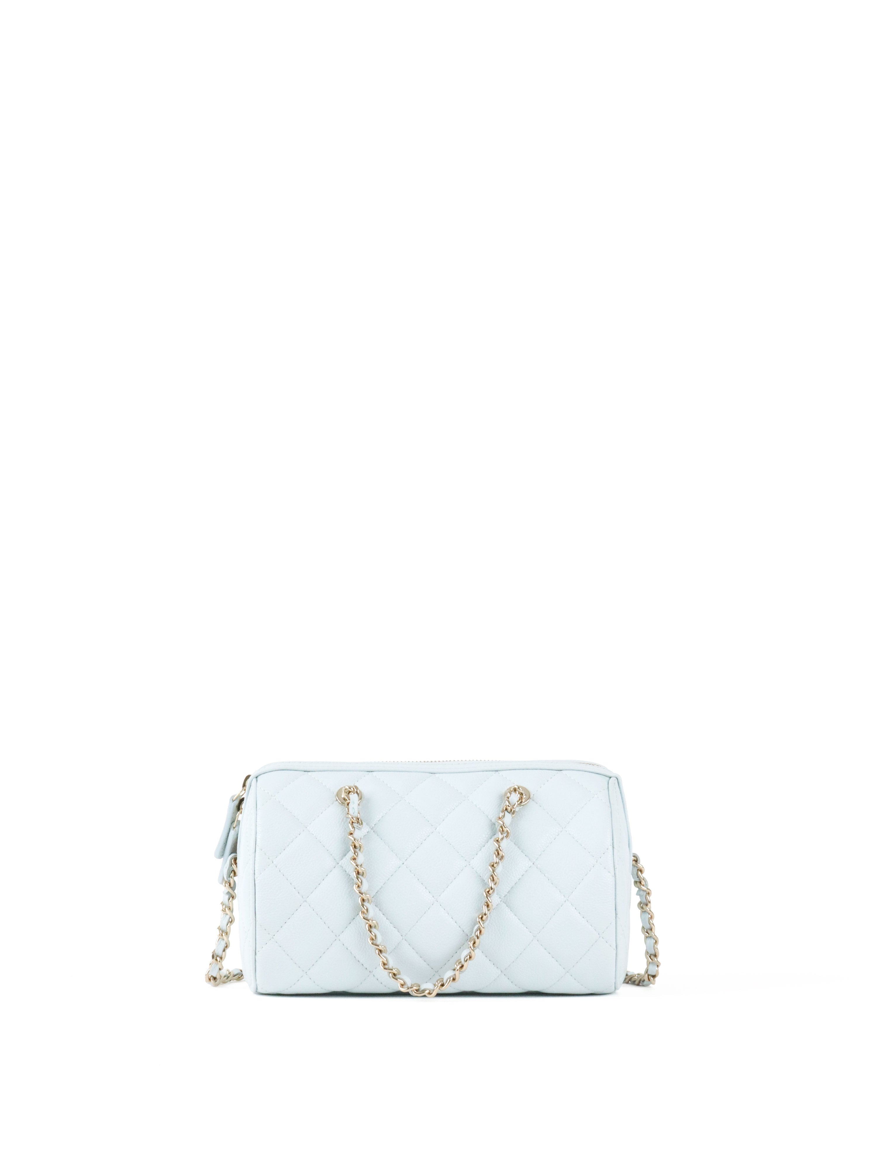 Chanel 25P Pastel Blue Mini Bowling Bag LGHW