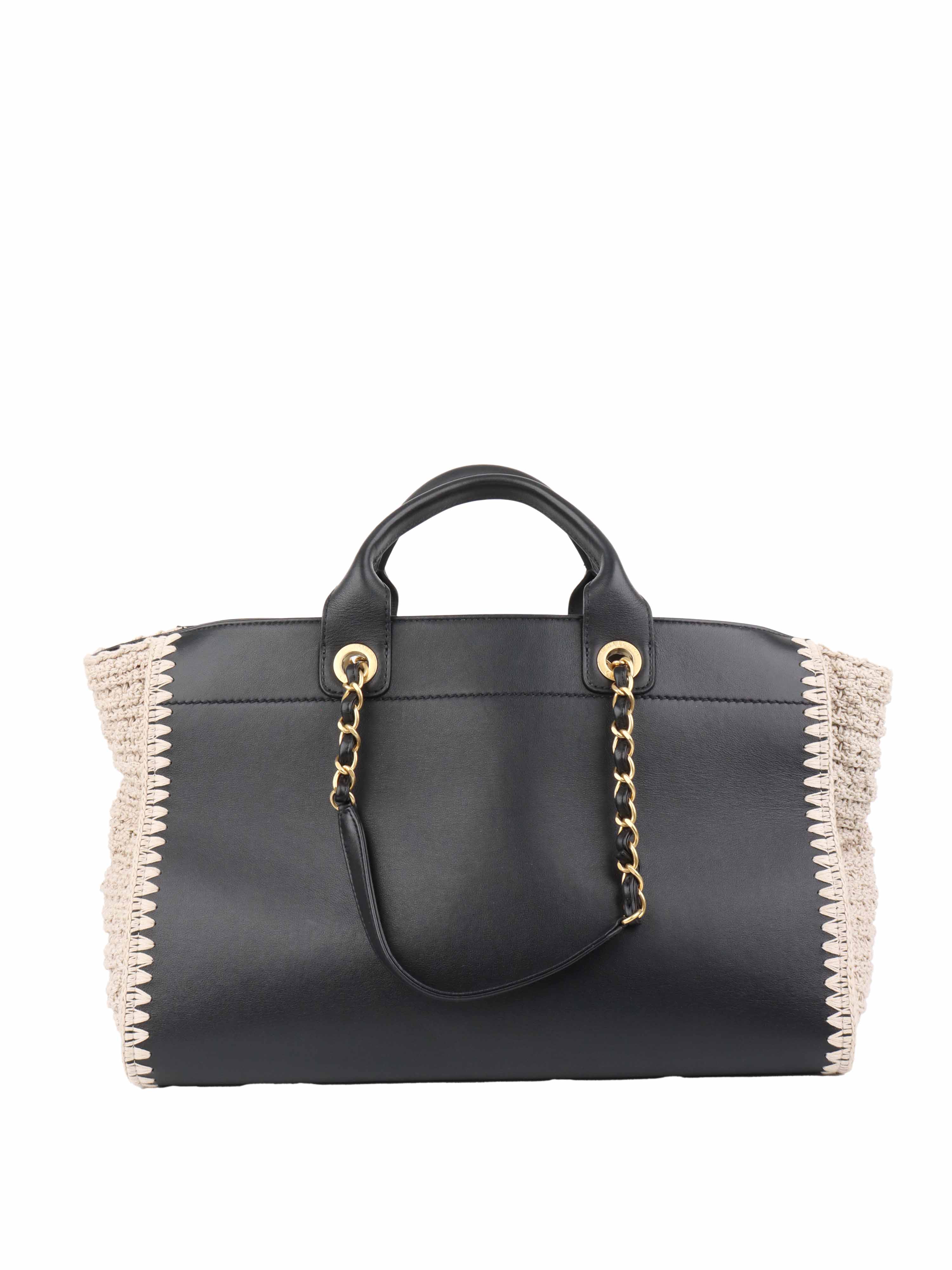 Chanel Black 
Raffia Deauville Tote.