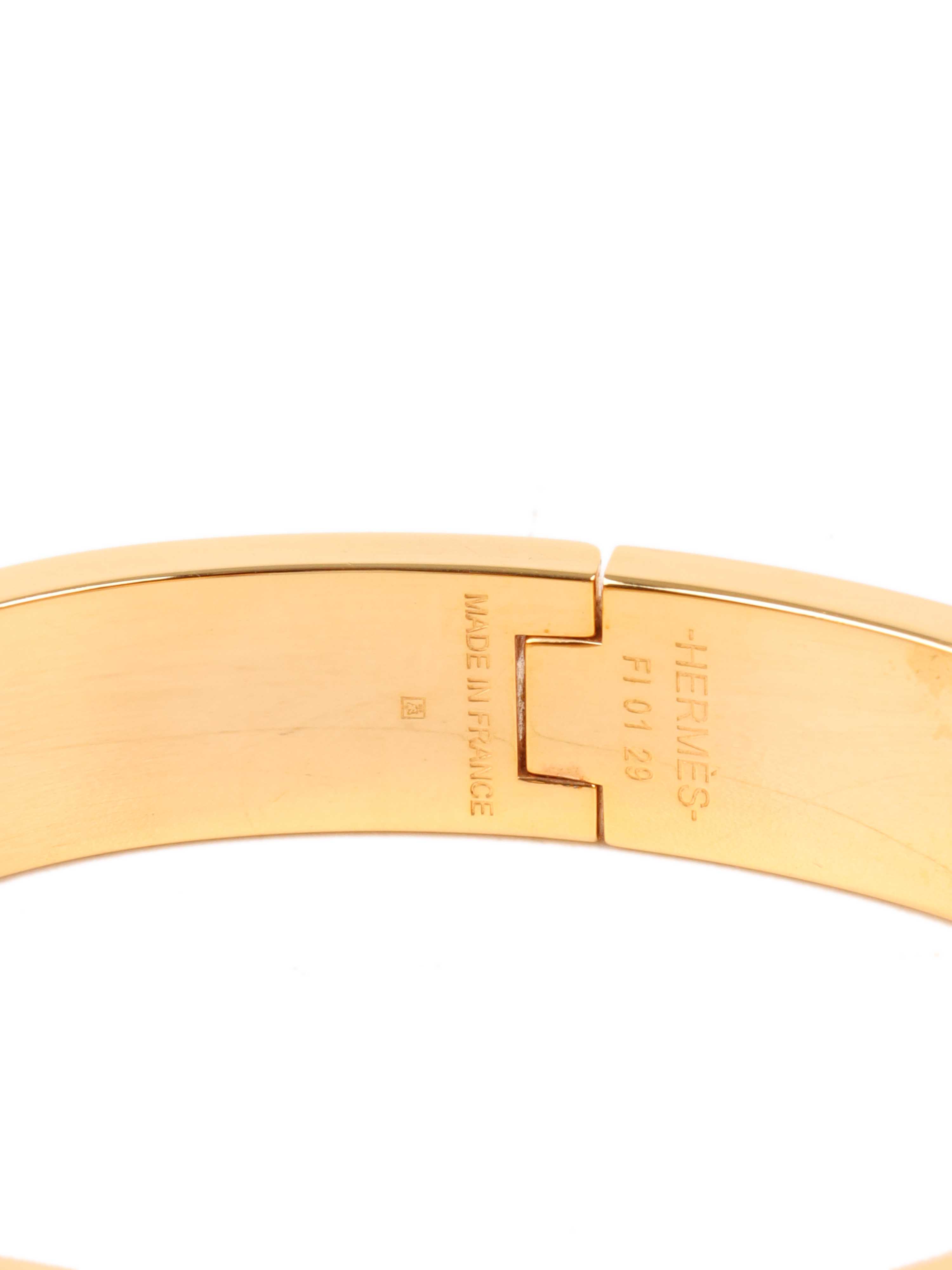 Hermes Black Clic H Bracelet in Gold