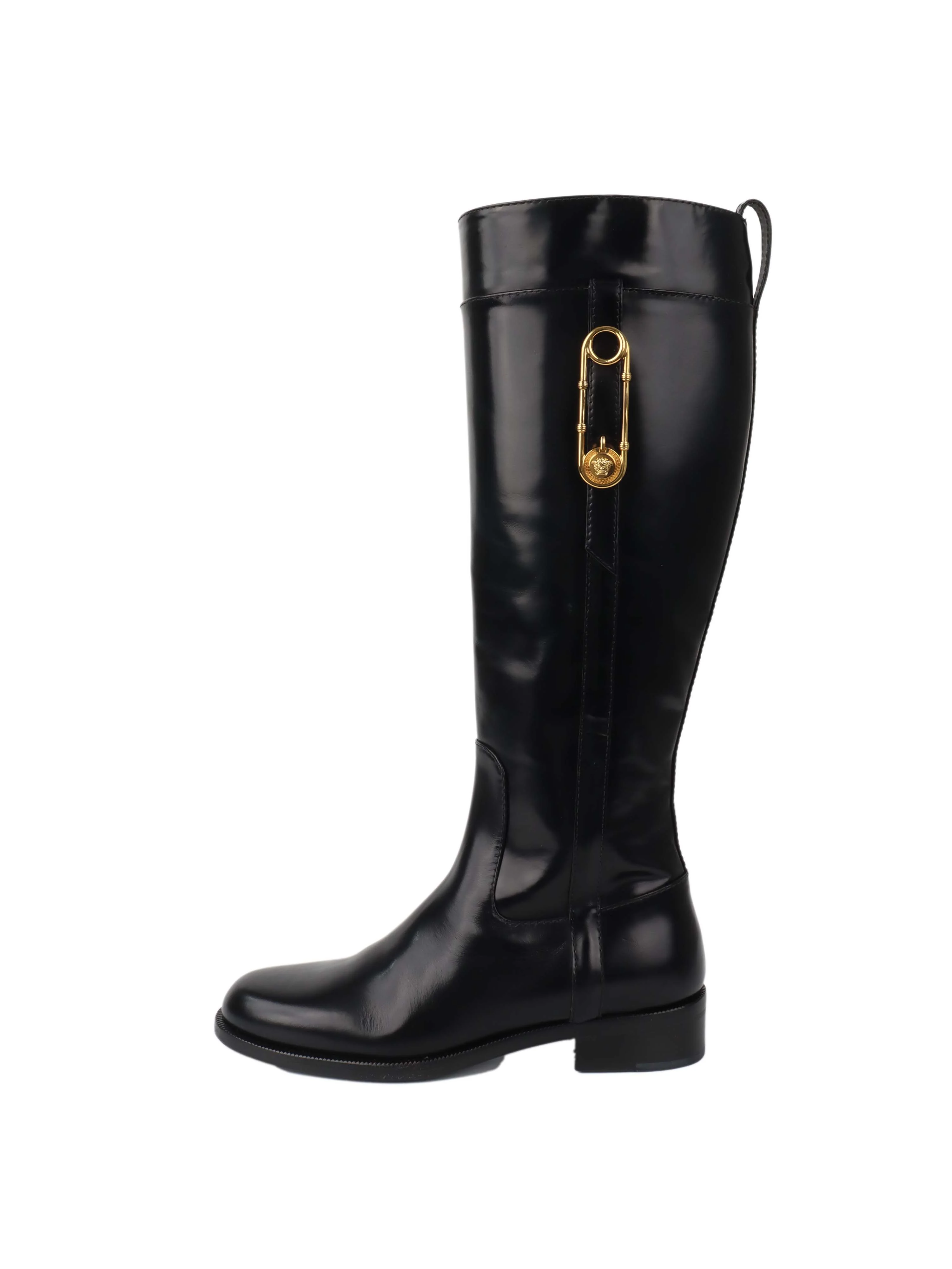 Versace Black Riding Boots.