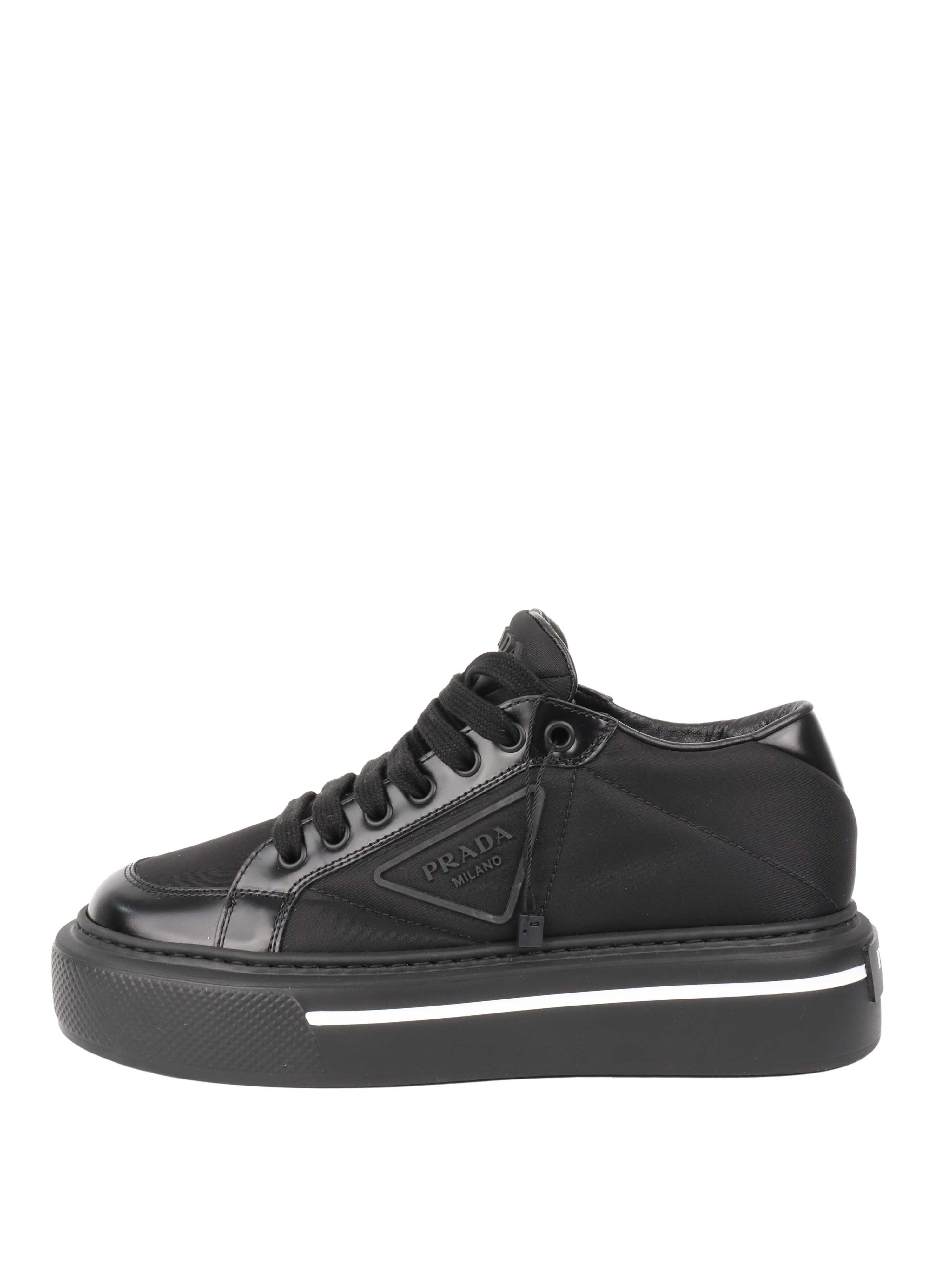 Prada Black Platform Sneakers.