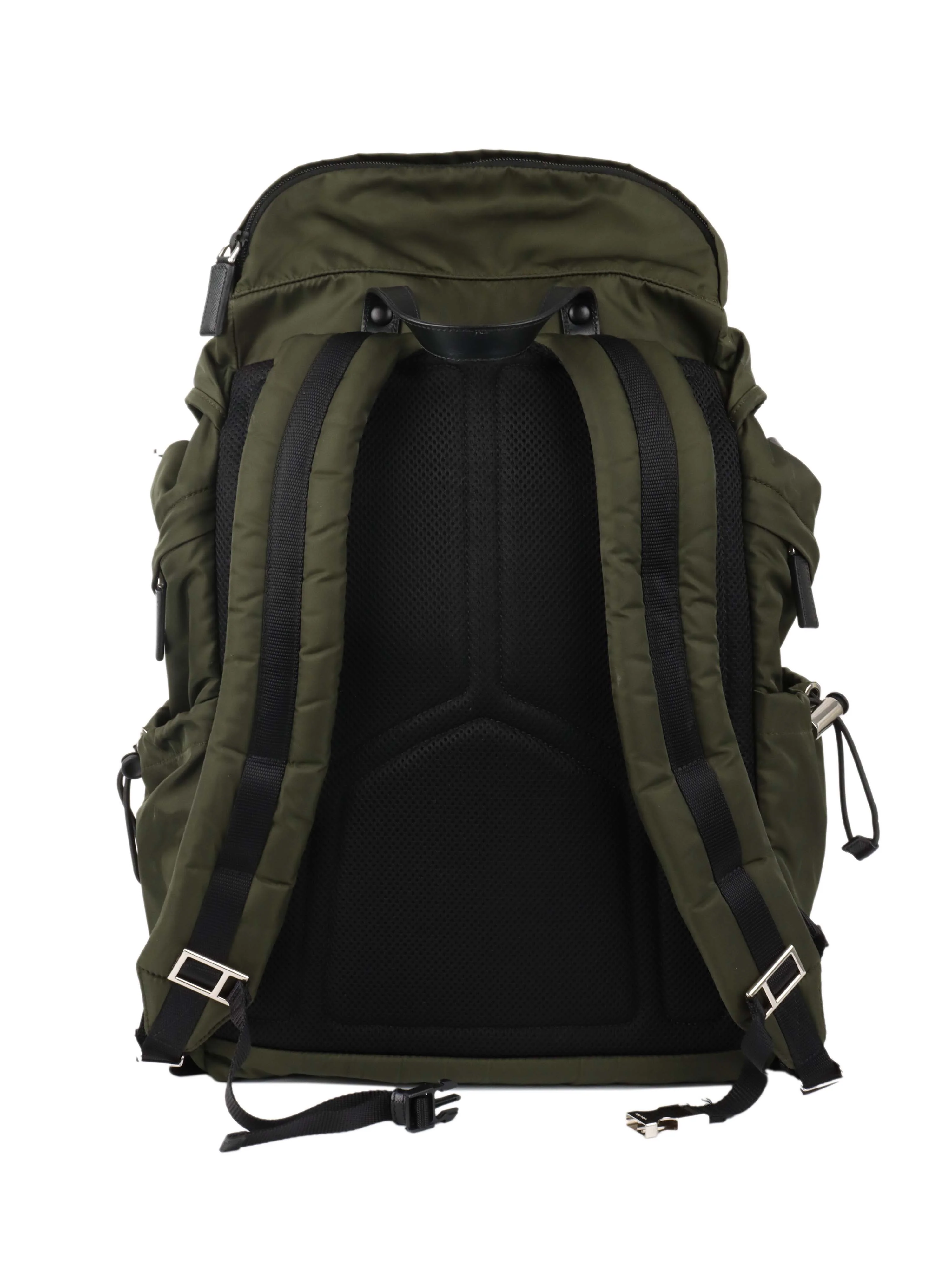 Prada Green Nylon Buckled Backpack.