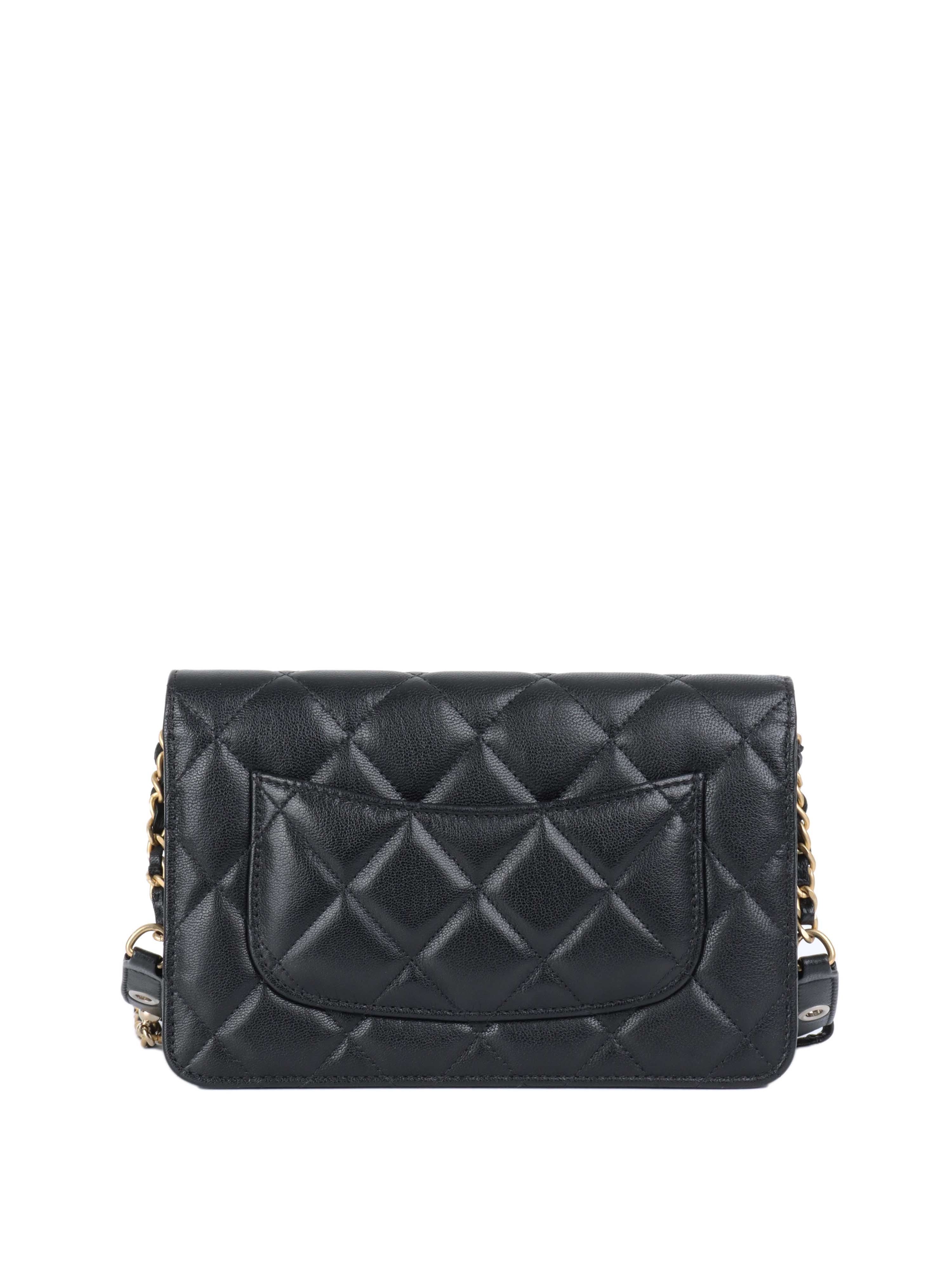 Chanel Black Lambskin Punk Wallet on Chain GHW.