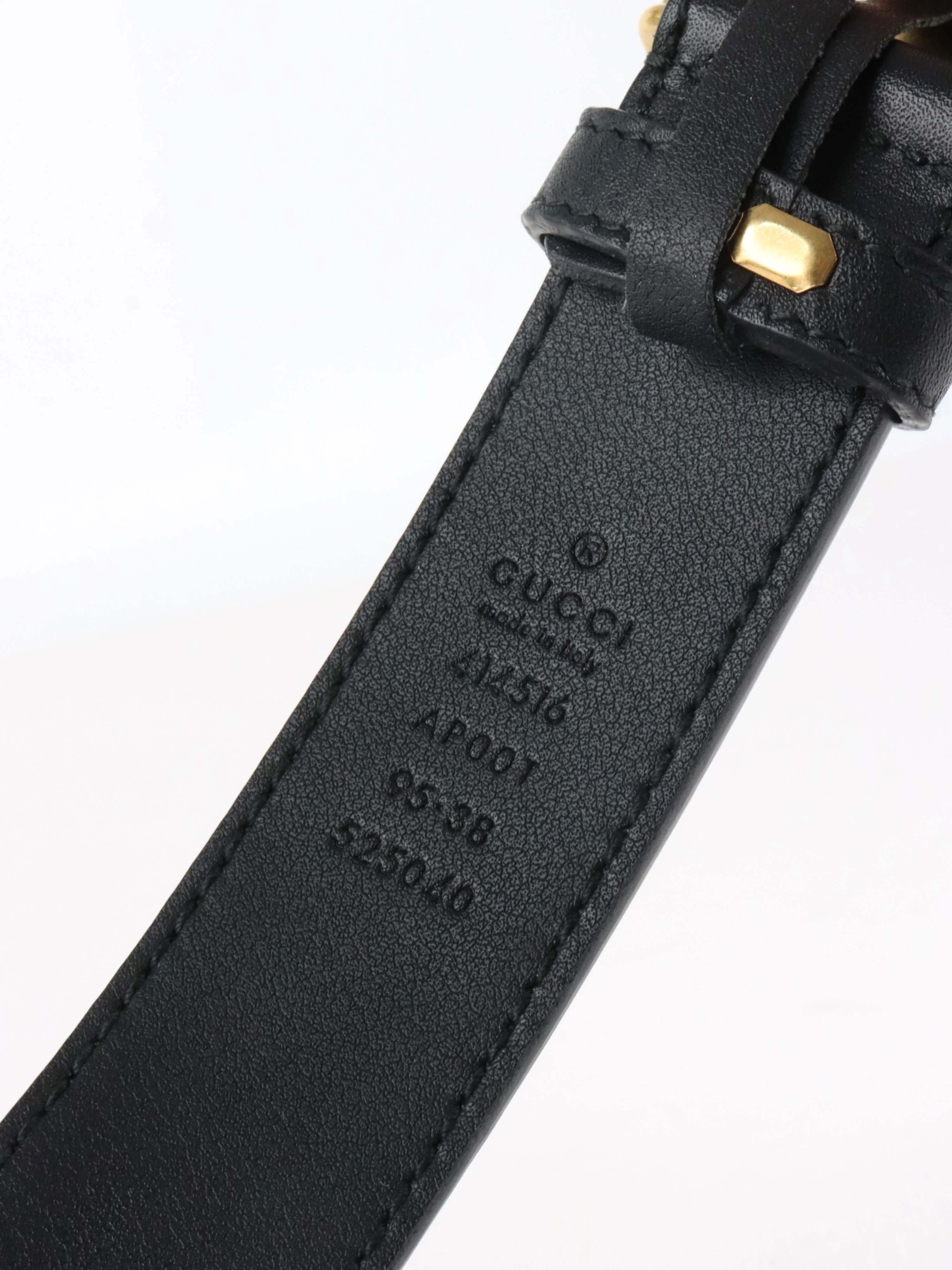 Gucci Black GG Marmont Belt GHW