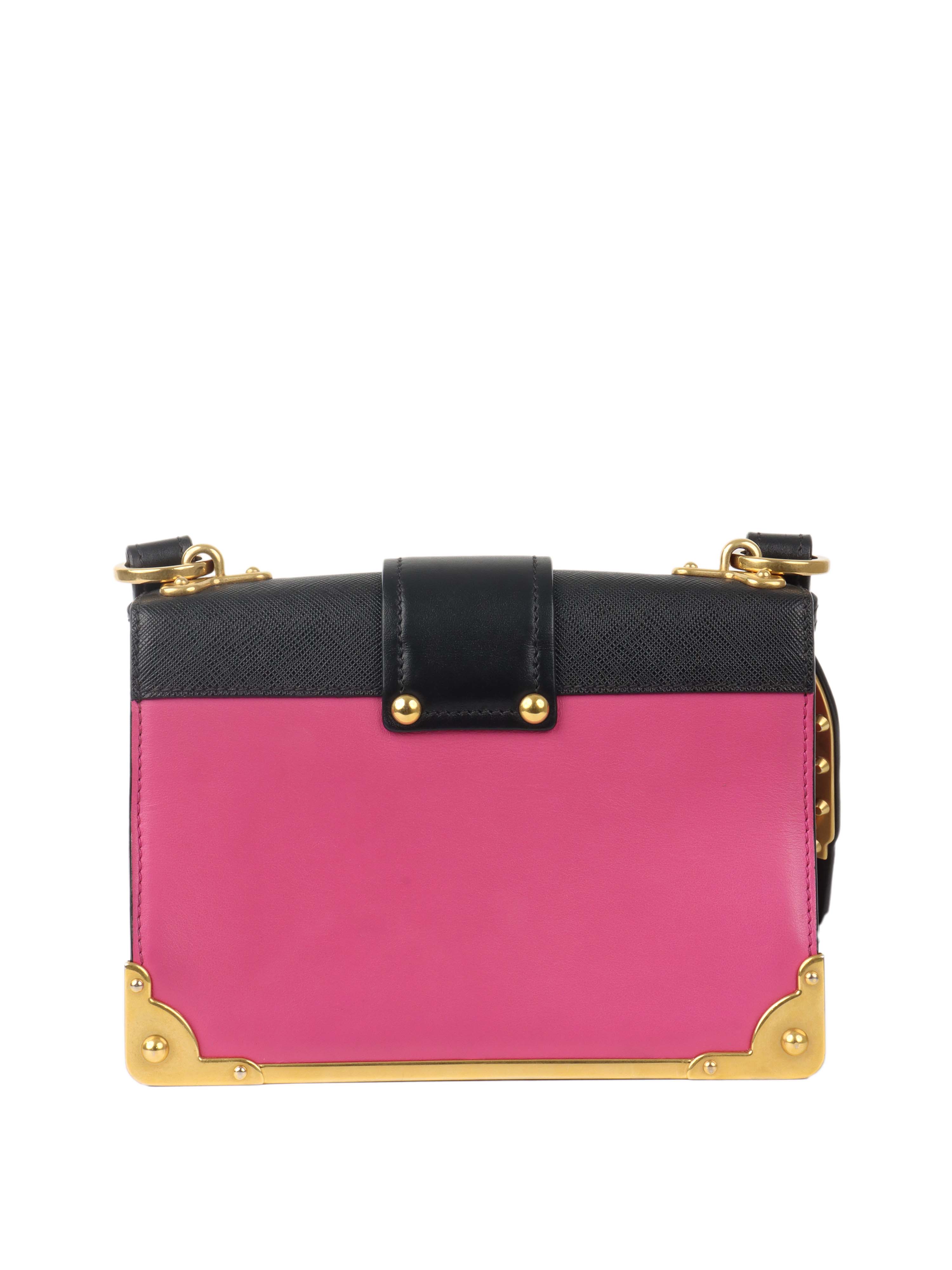 Prada Pink Cahier Leather Crossbody Bag.