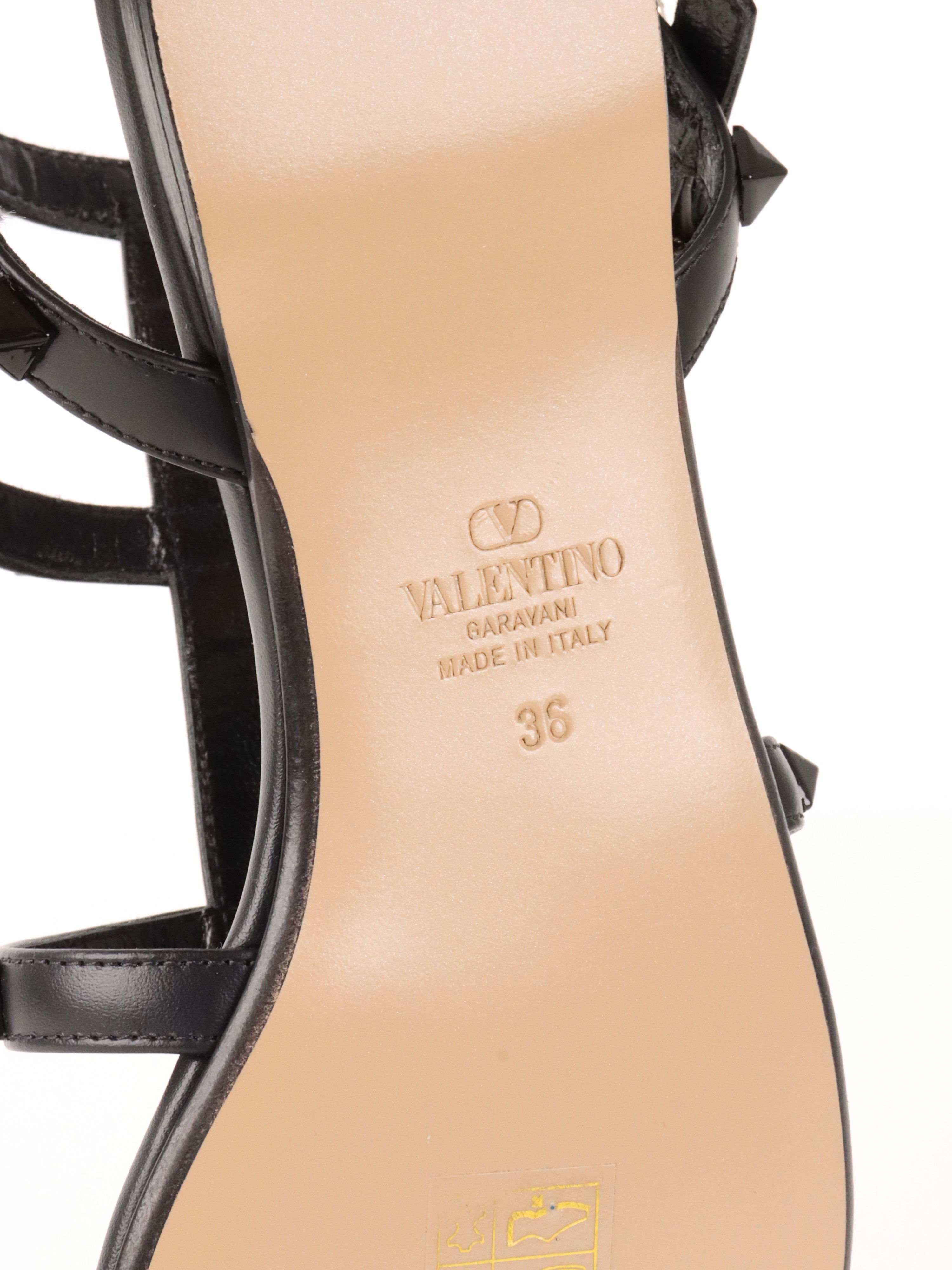 Valentino Black Rockstud Flat Sandal