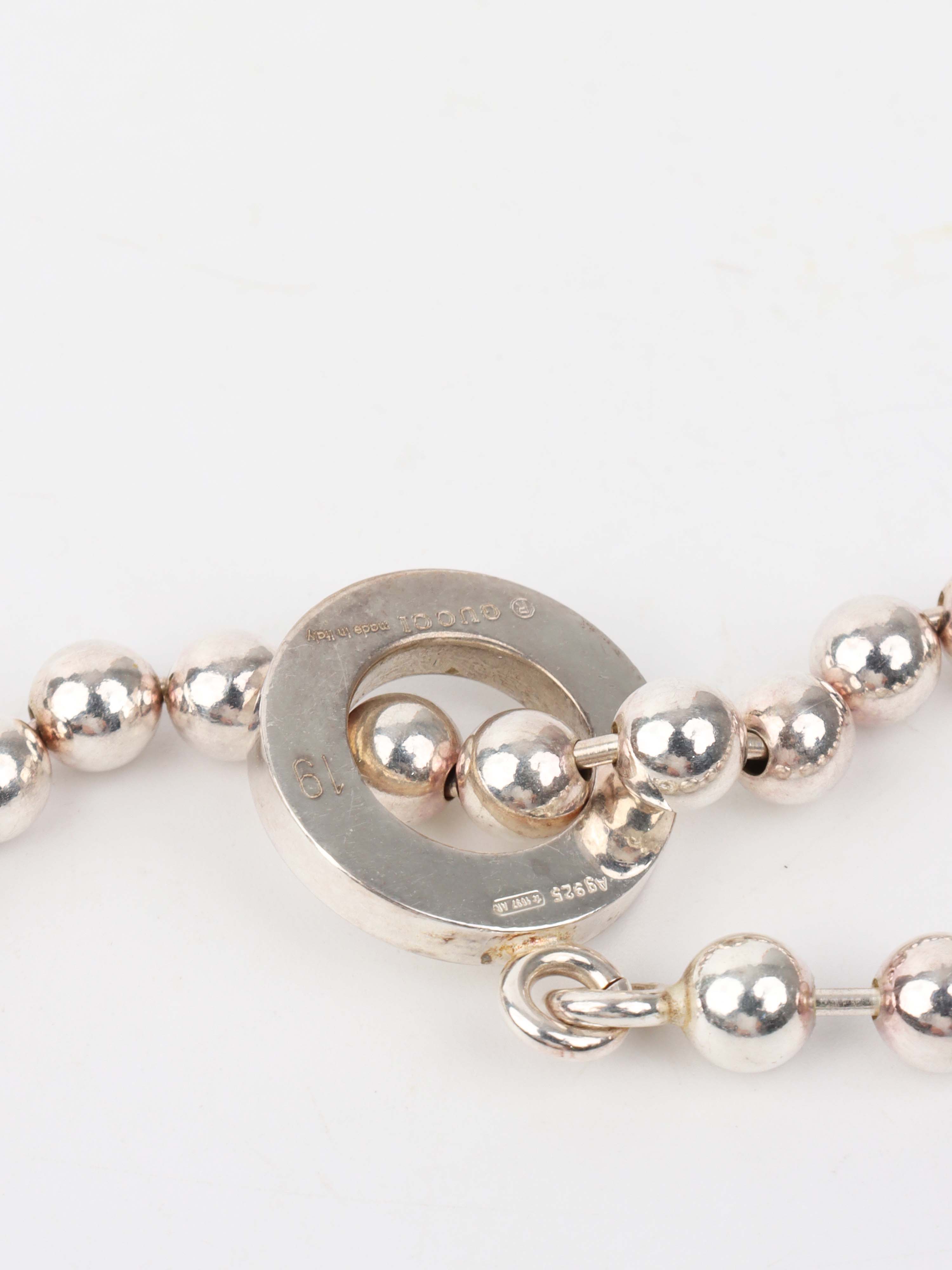 Gucci Silver Ball Bracelet.