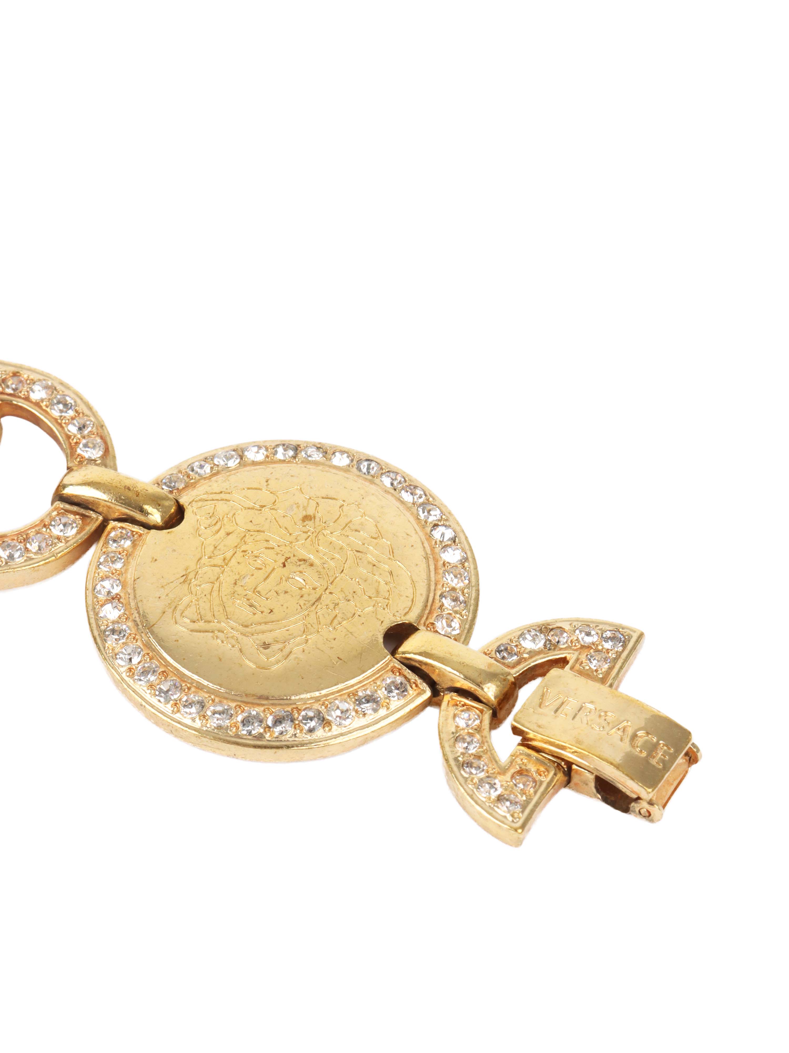 Versace Vintage Medusa Medallion Chain Bracelet.